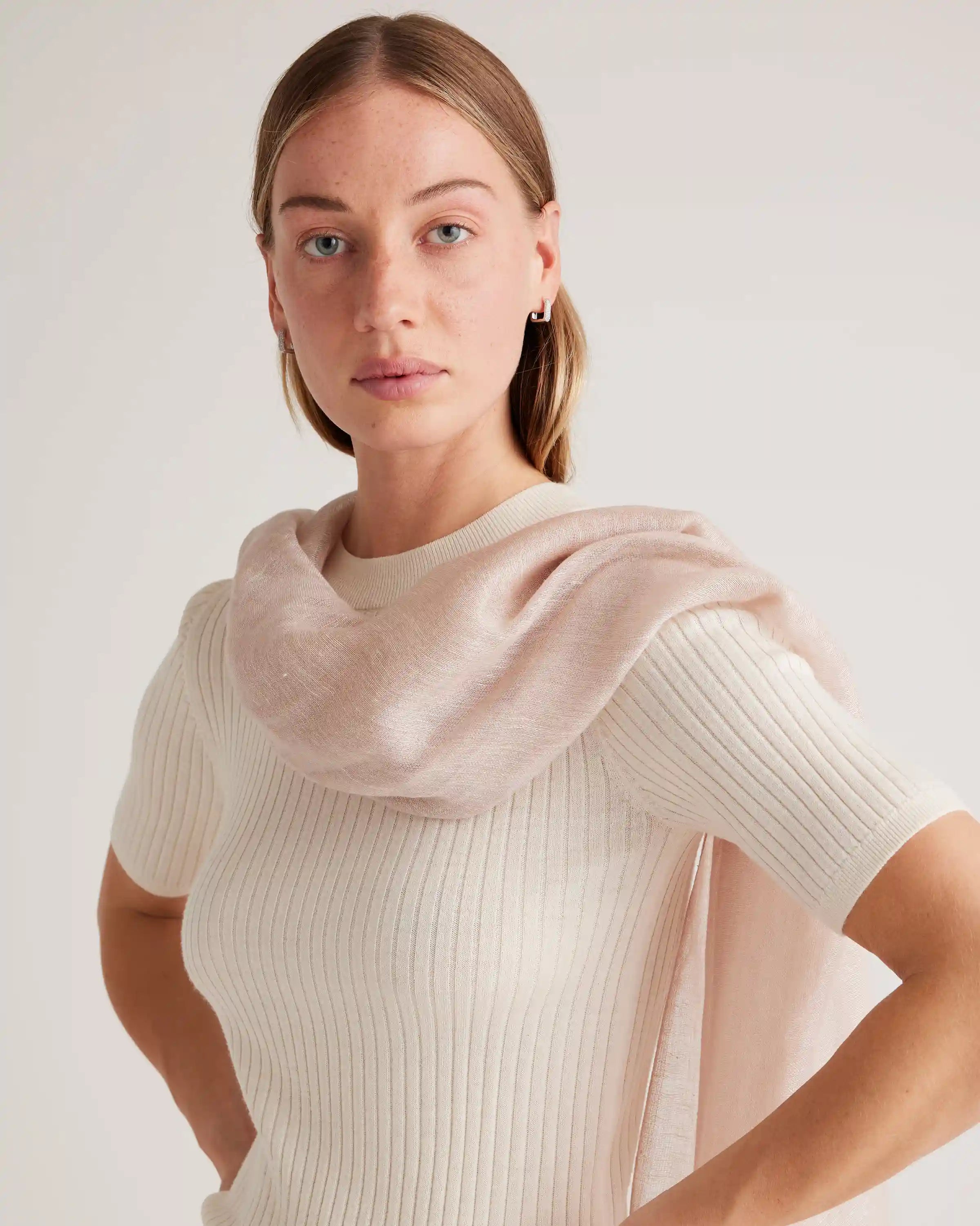 Lightweight Linen Silk Cashmere Scarf
