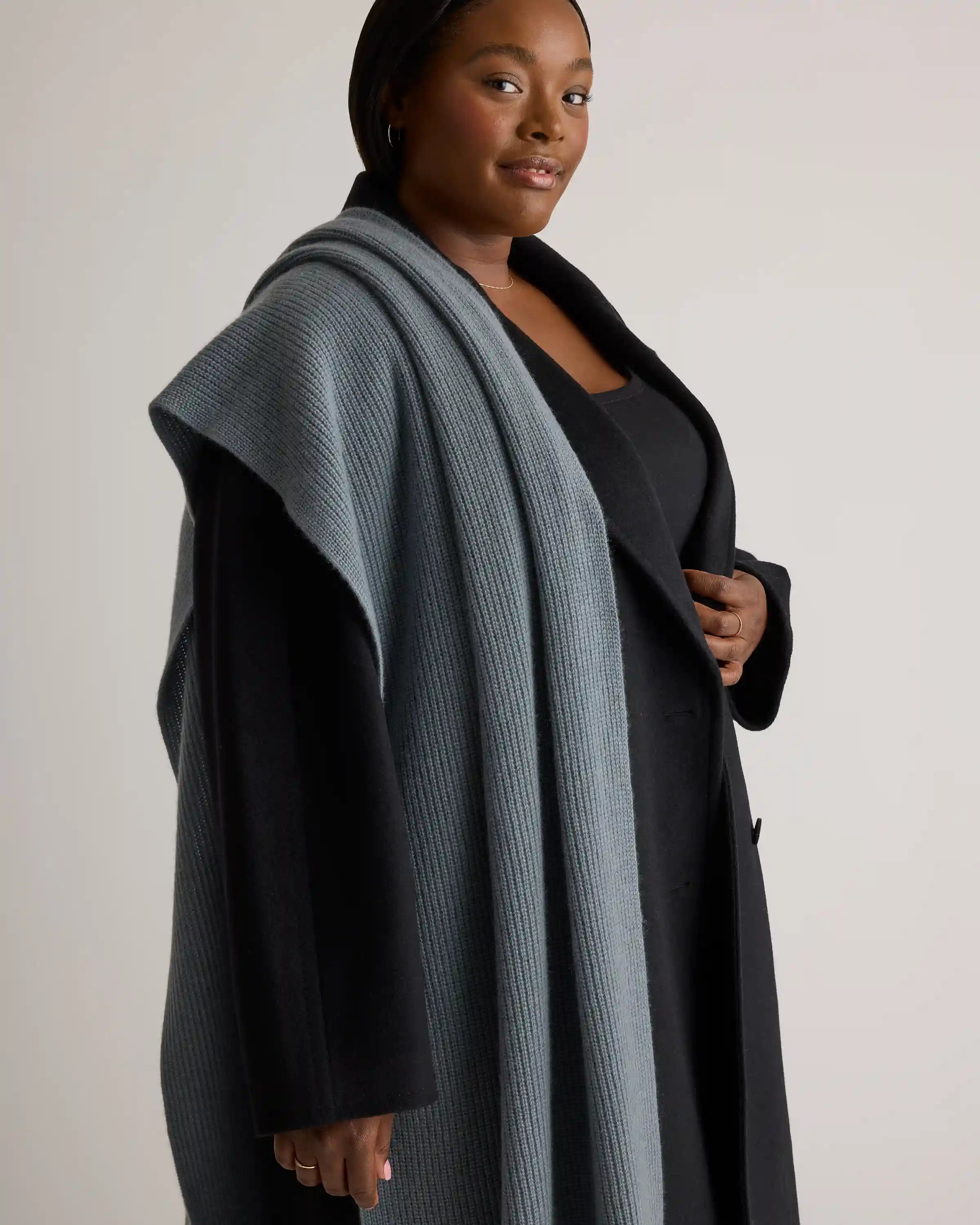 Mongolian Cashmere Ribbed Wrap