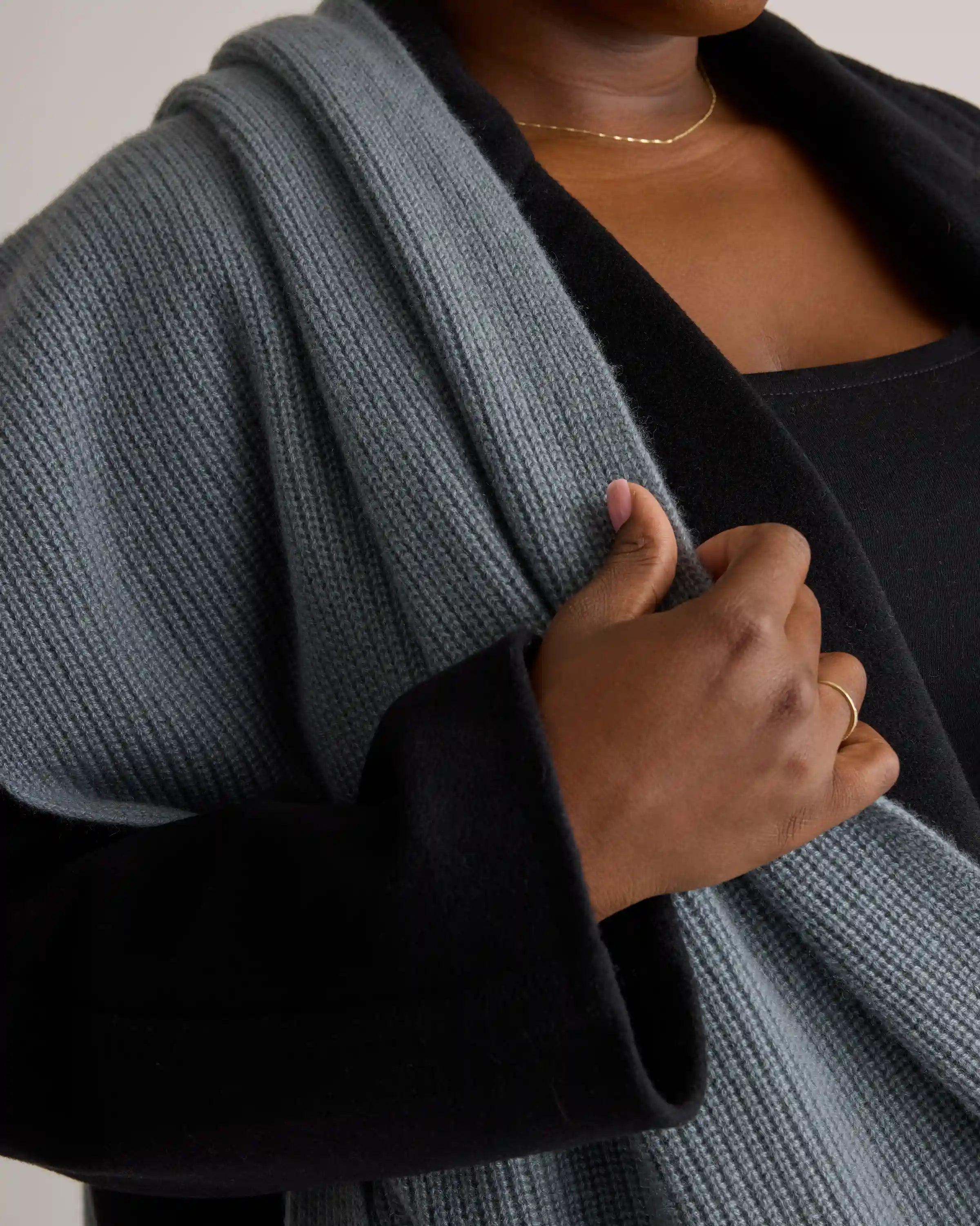 Mongolian Cashmere Ribbed Wrap