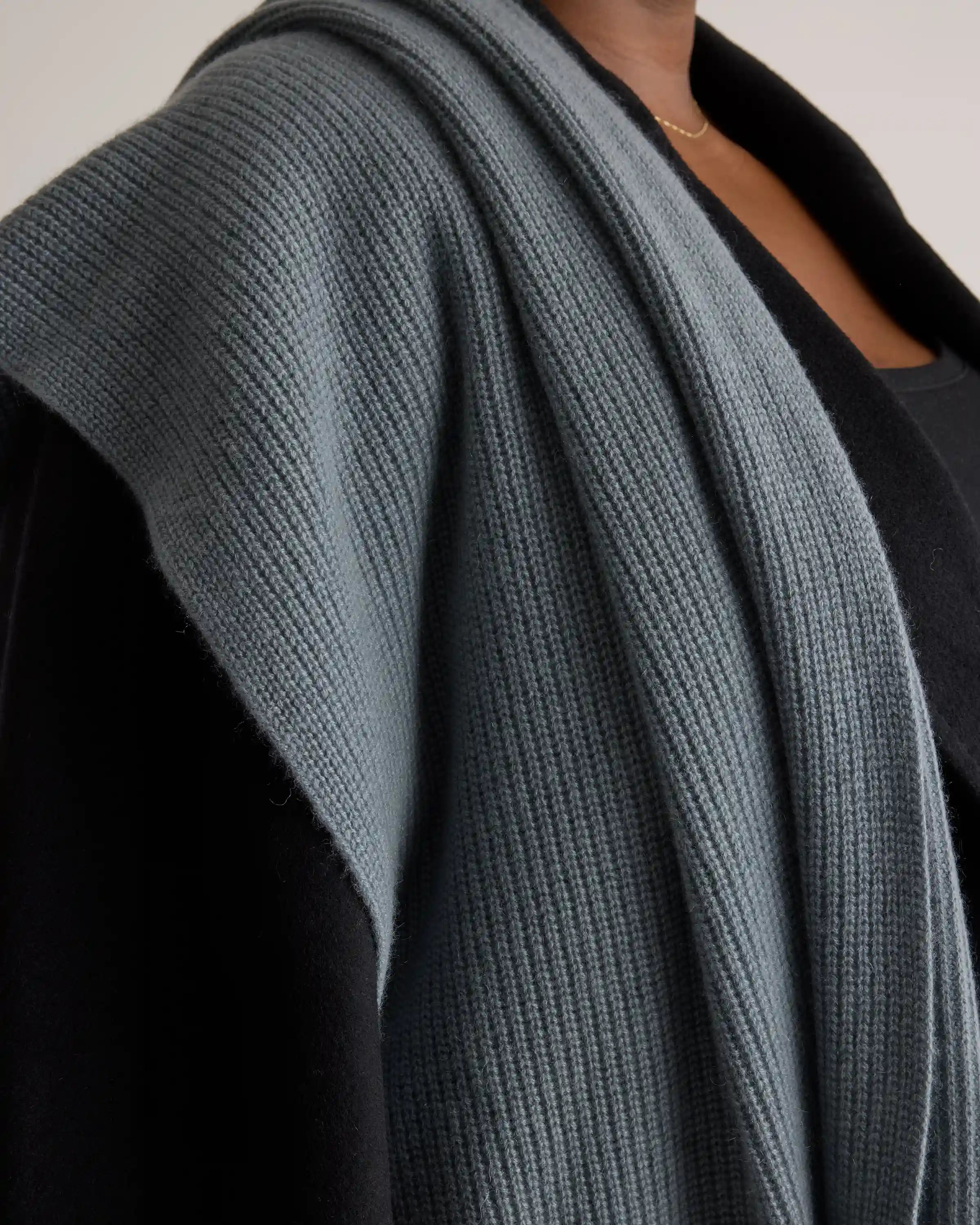 Mongolian Cashmere Ribbed Wrap
