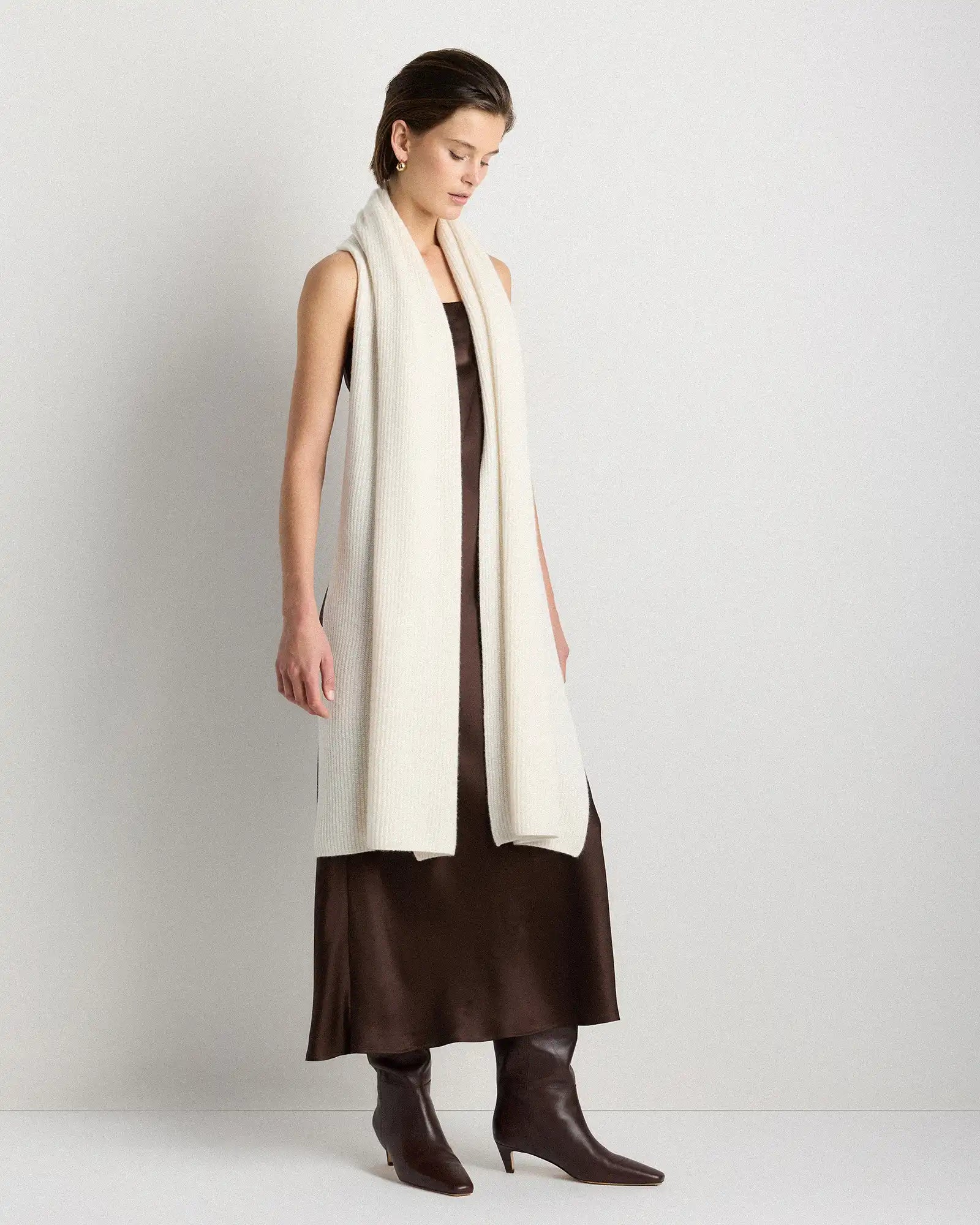 Mongolian Cashmere Ribbed Wrap