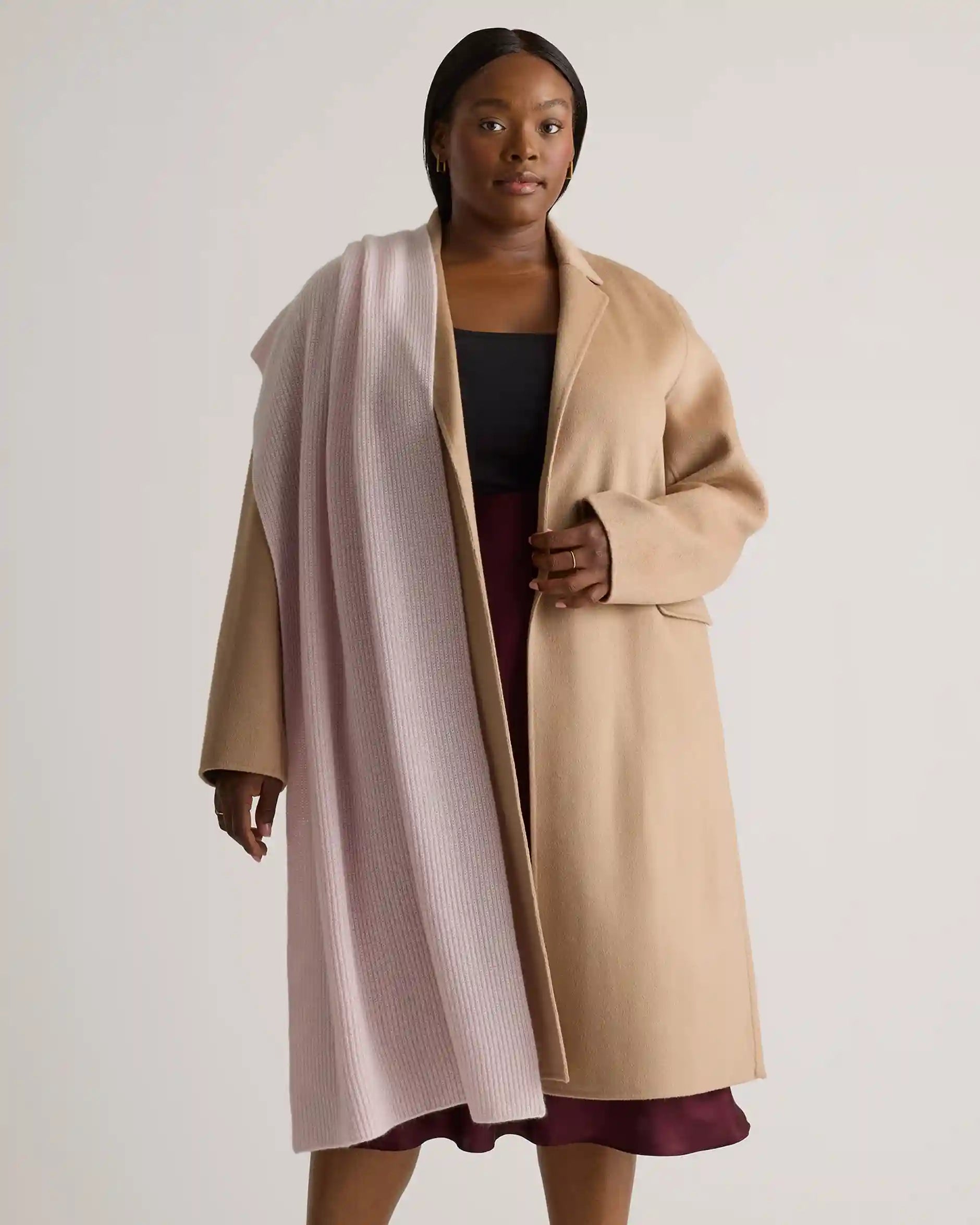 Mongolian Cashmere Ribbed Wrap