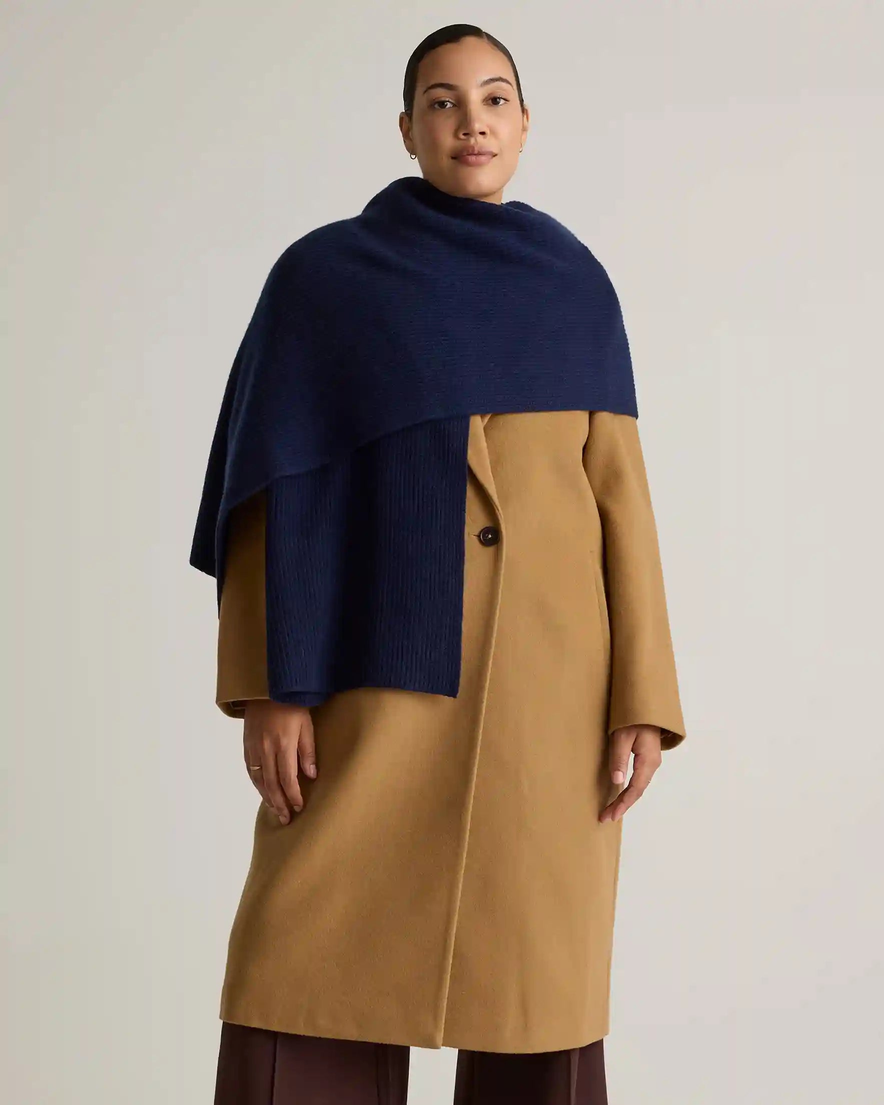 Mongolian Cashmere Ribbed Wrap
