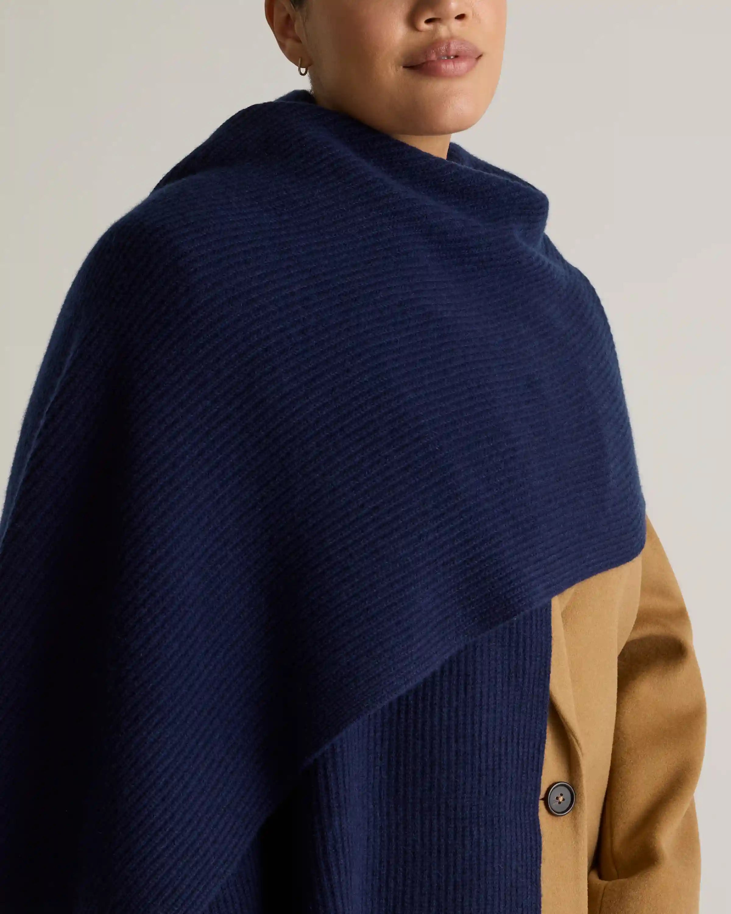 Mongolian Cashmere Ribbed Wrap