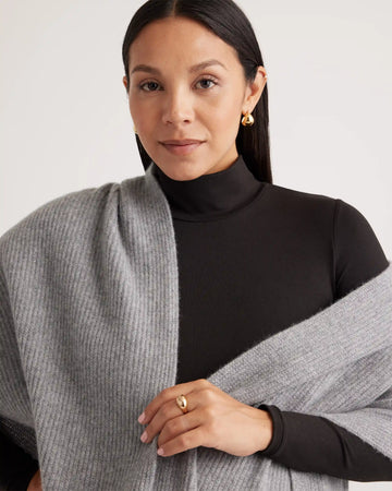 Mongolian Cashmere Ribbed Wrap