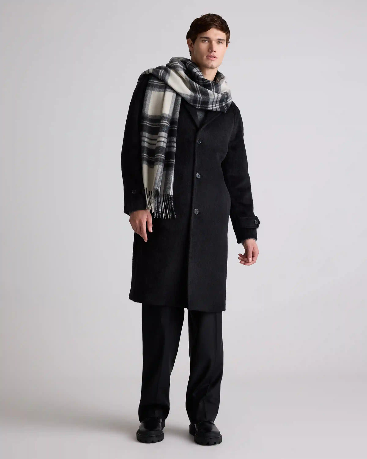 Mongolian Cashmere Tartan Scarf