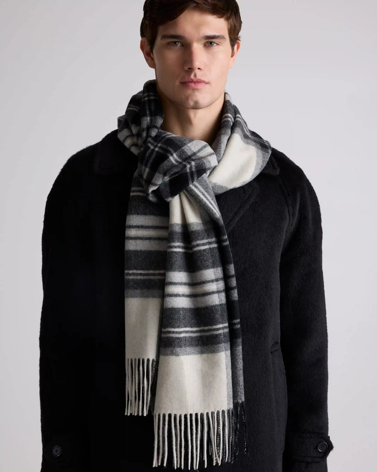 Mongolian Cashmere Tartan Scarf