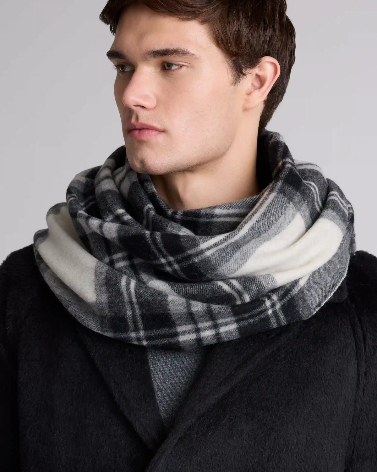 Mongolian Cashmere Tartan Scarf