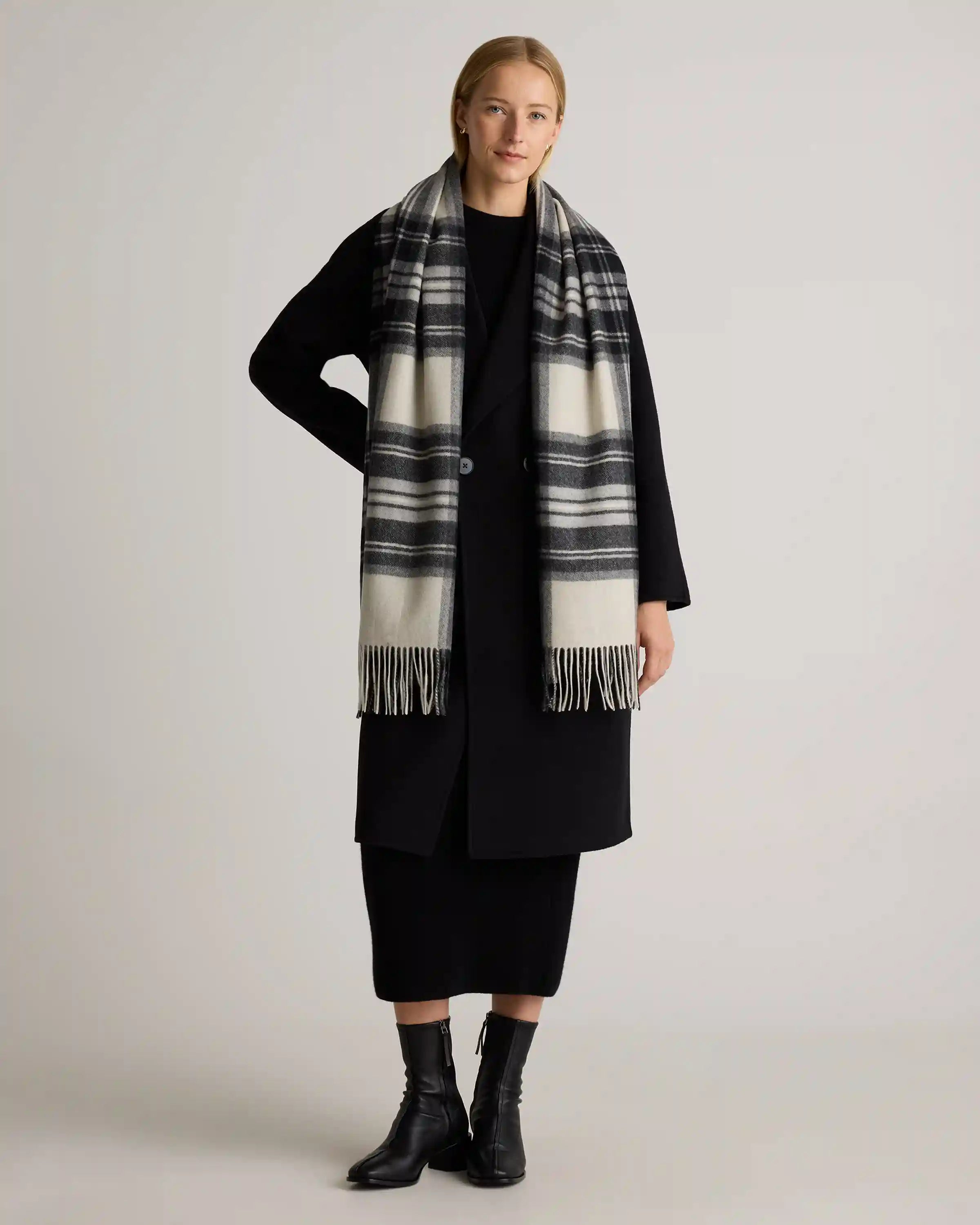 Mongolian Cashmere Tartan Scarf