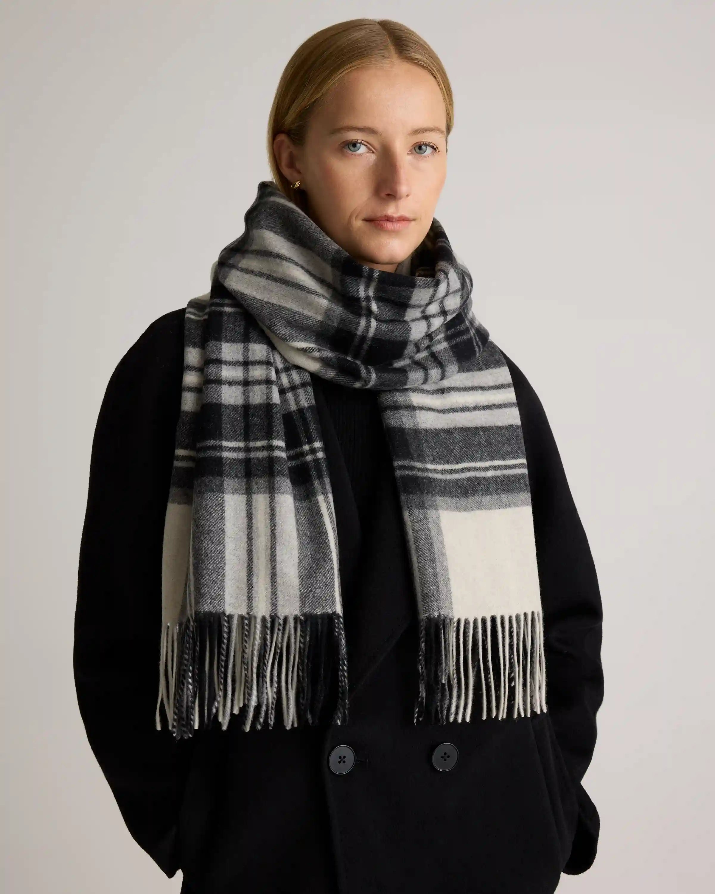 Mongolian Cashmere Tartan Scarf