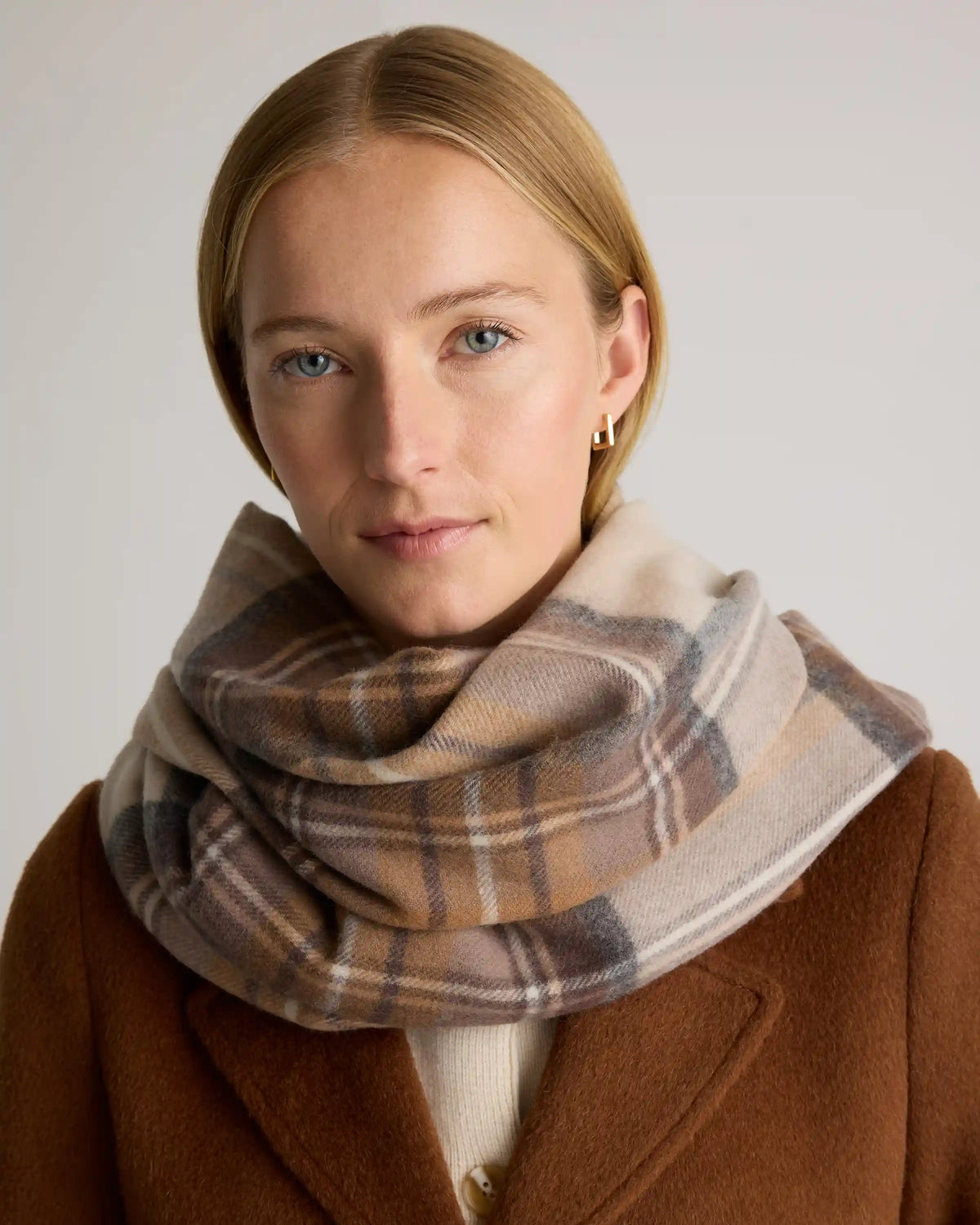 Mongolian Cashmere Tartan Scarf