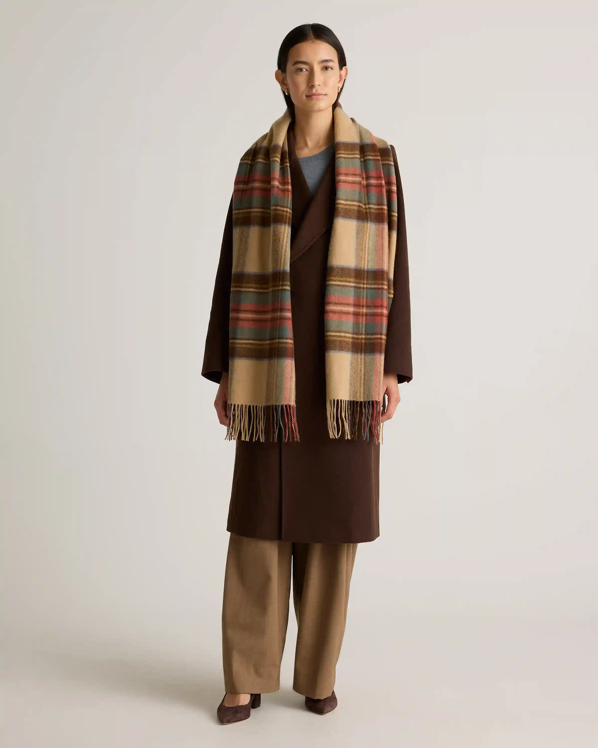Mongolian Cashmere Tartan Scarf