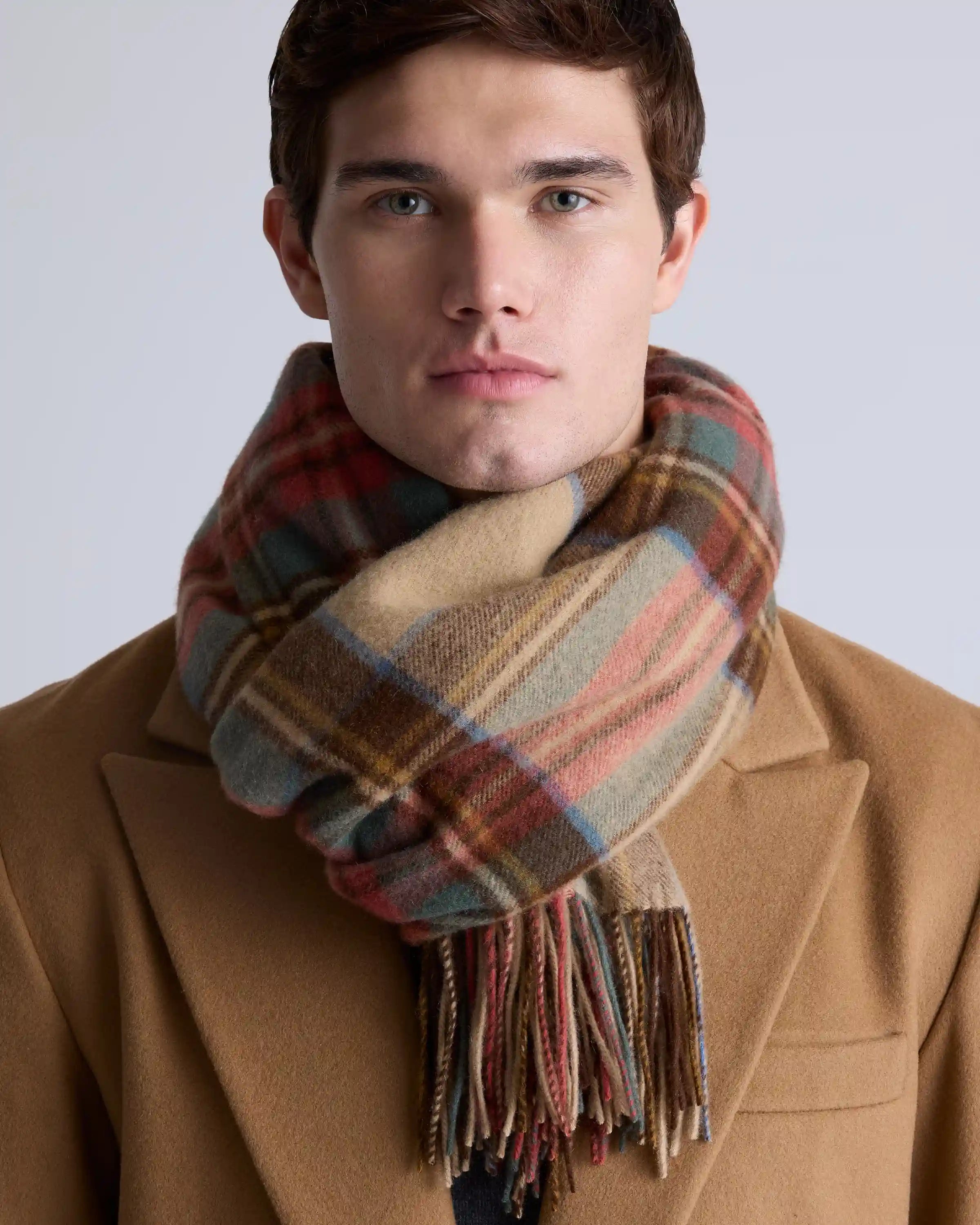 Mongolian Cashmere Tartan Scarf