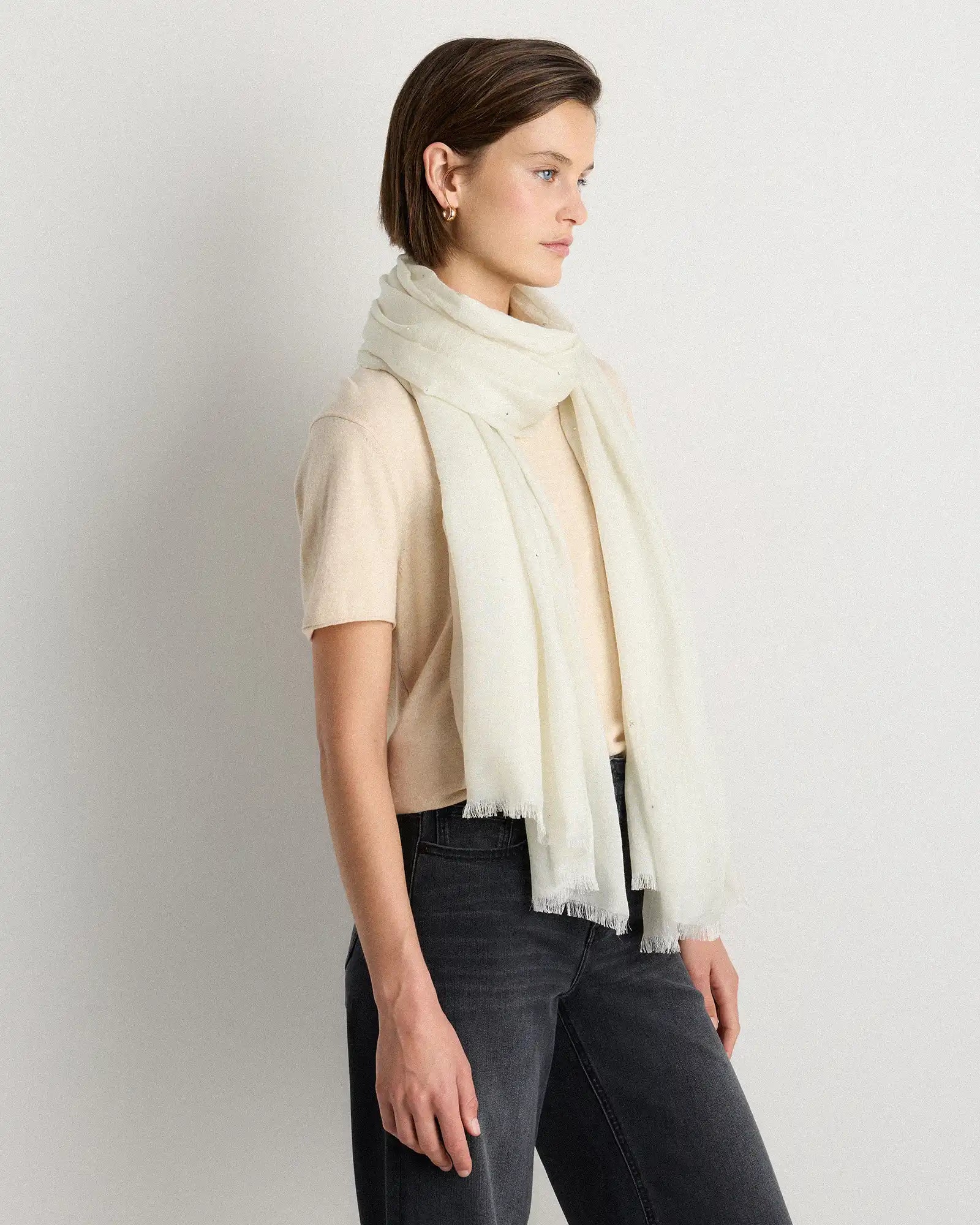 Crystal Embellished Featherweight Cashmere Silk Wrap