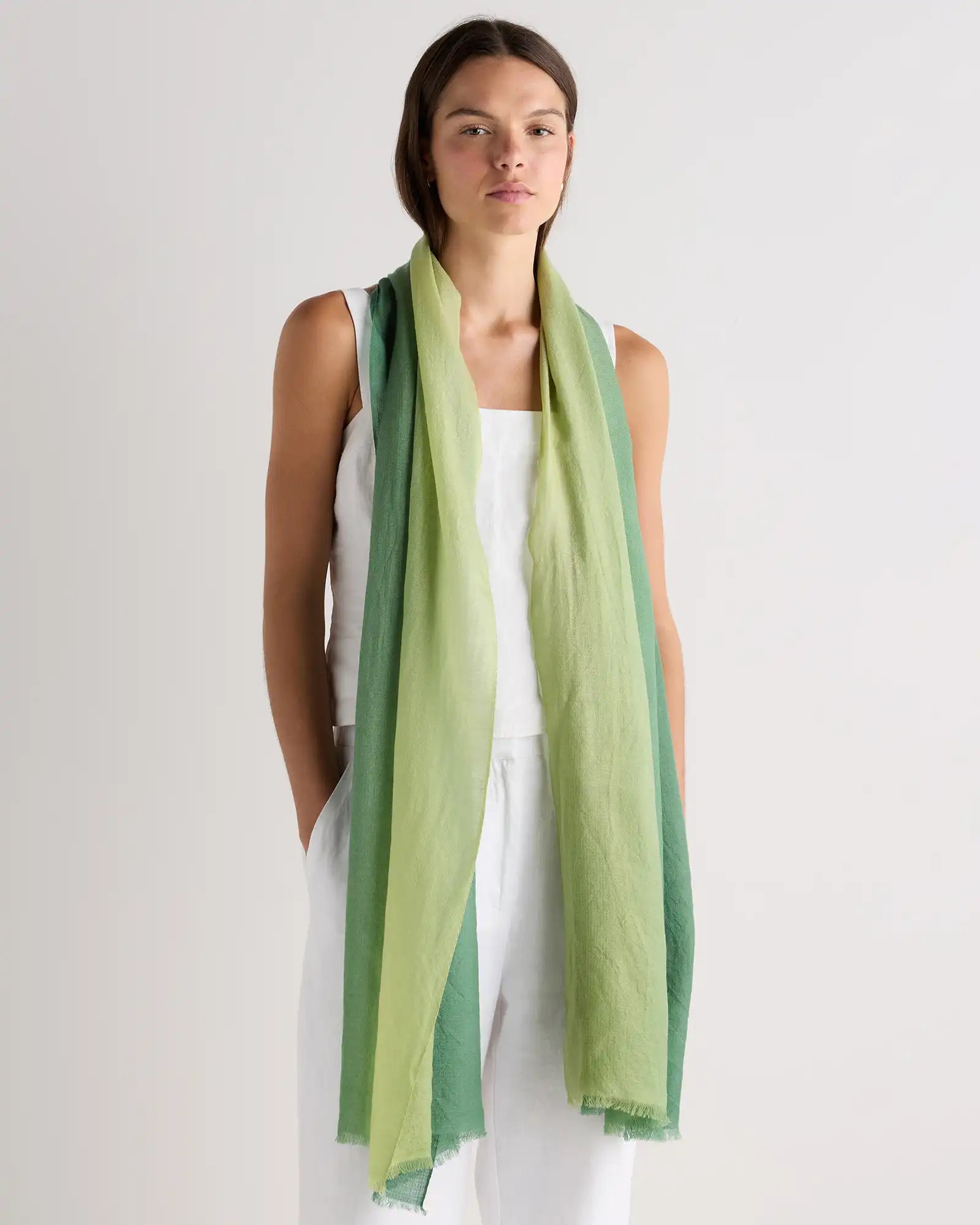 Featherweight Merino Wool Dip-Dye Scarf