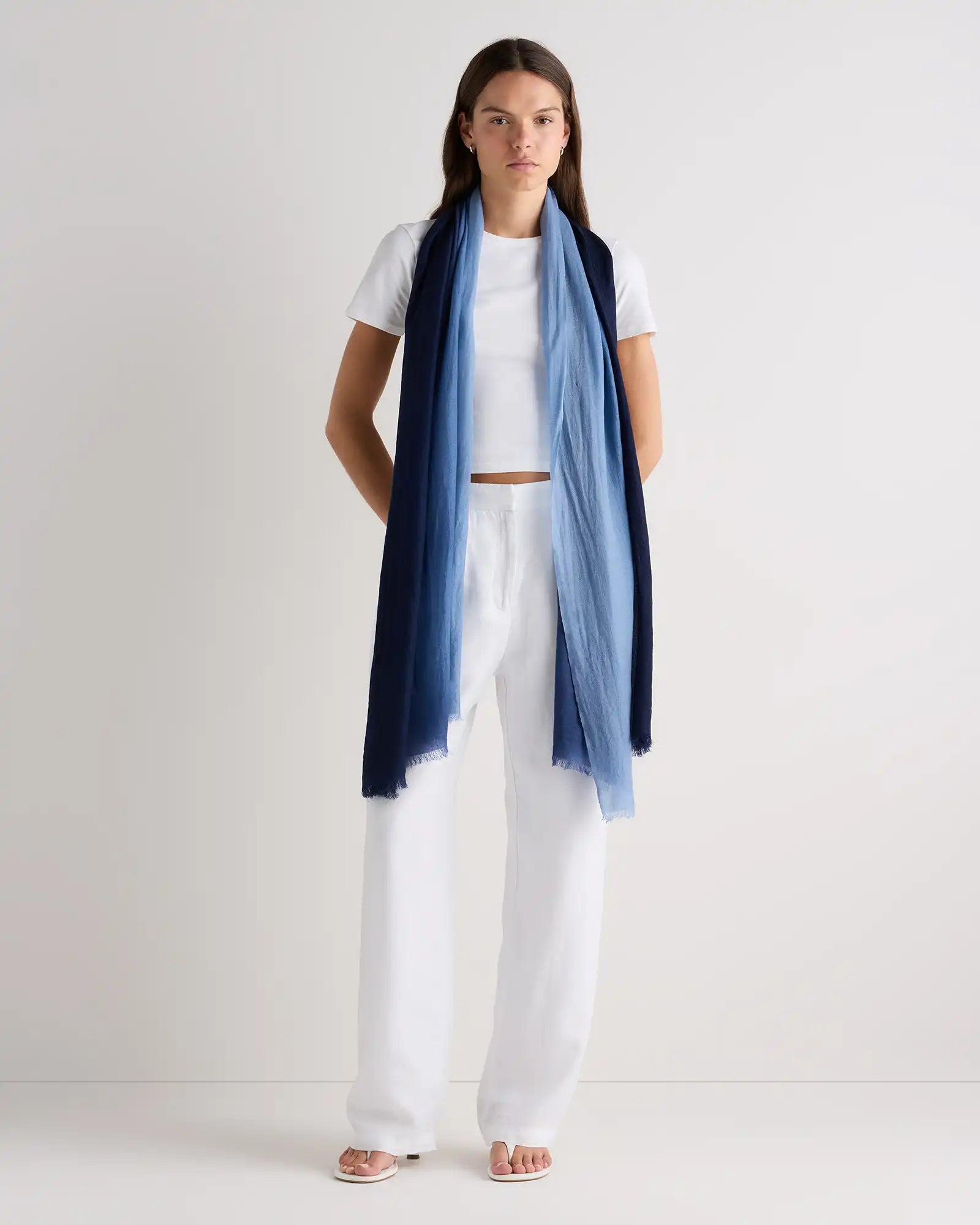Featherweight Merino Wool Dip-Dye Scarf