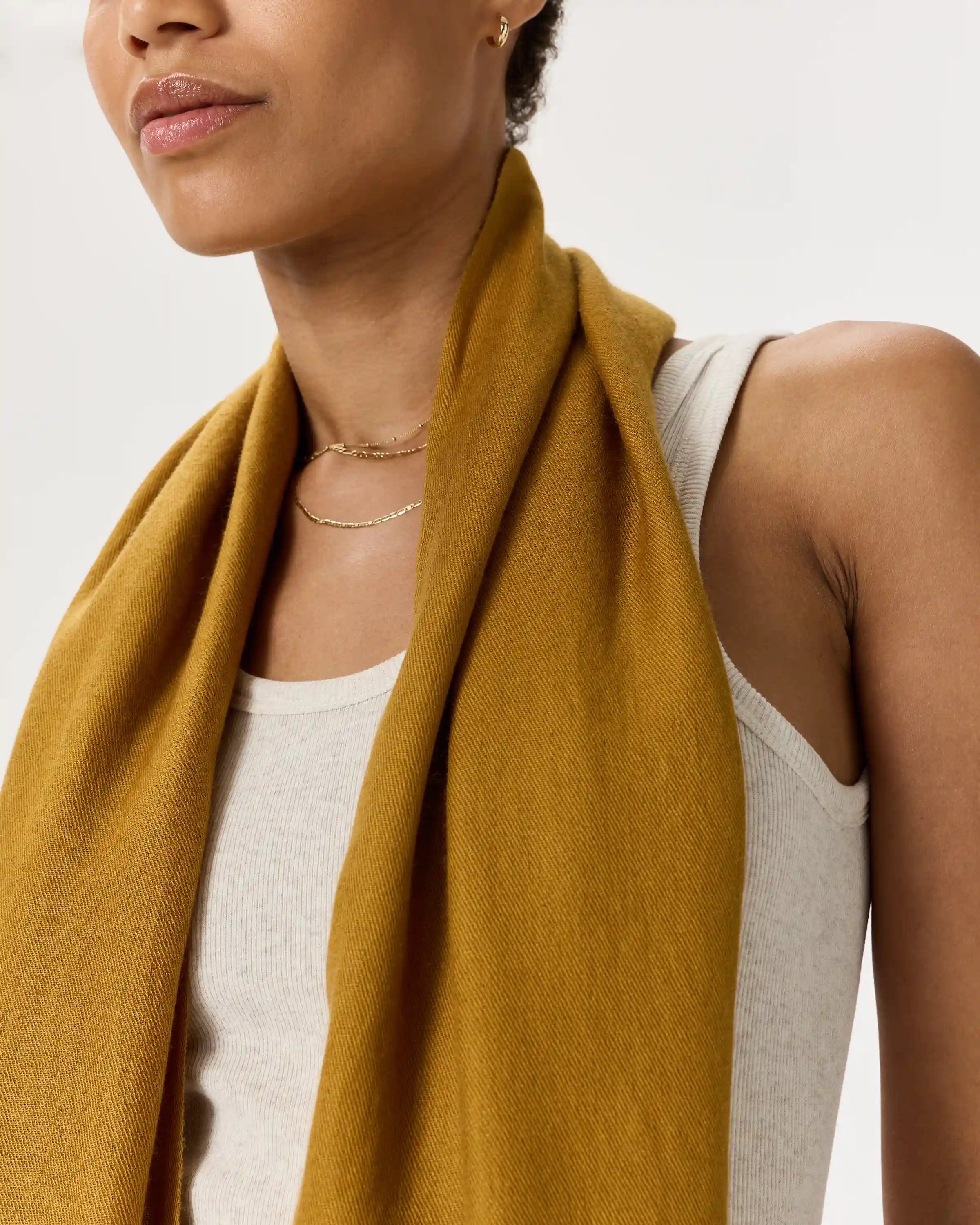 Featherweight Cashmere Silk Frayed Edge Scarf