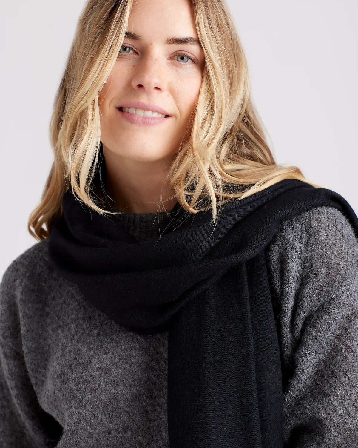 Featherweight Cashmere Silk Frayed Edge Scarf