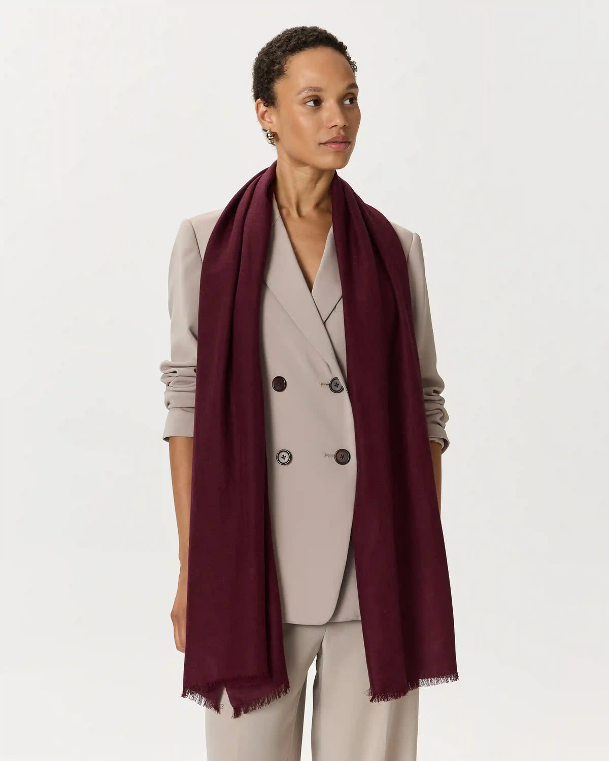 Featherweight Cashmere Silk Frayed Edge Scarf