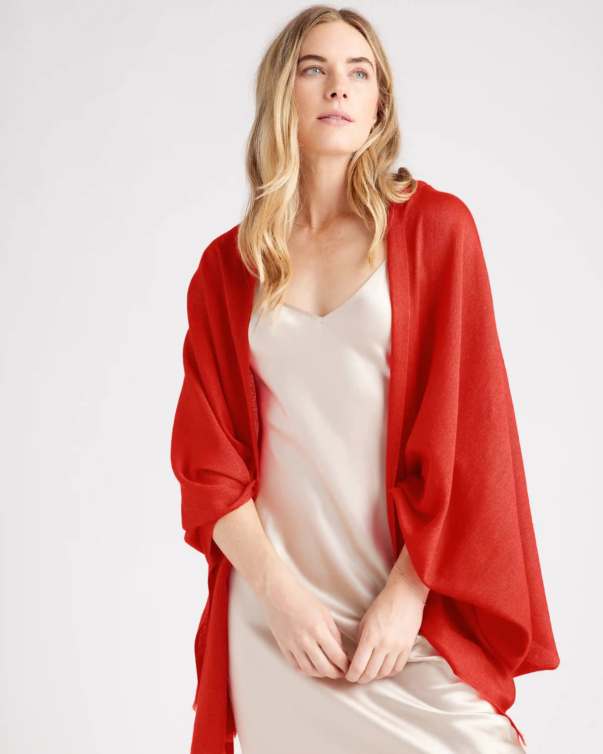 Featherweight Cashmere Silk Frayed Edge Scarf