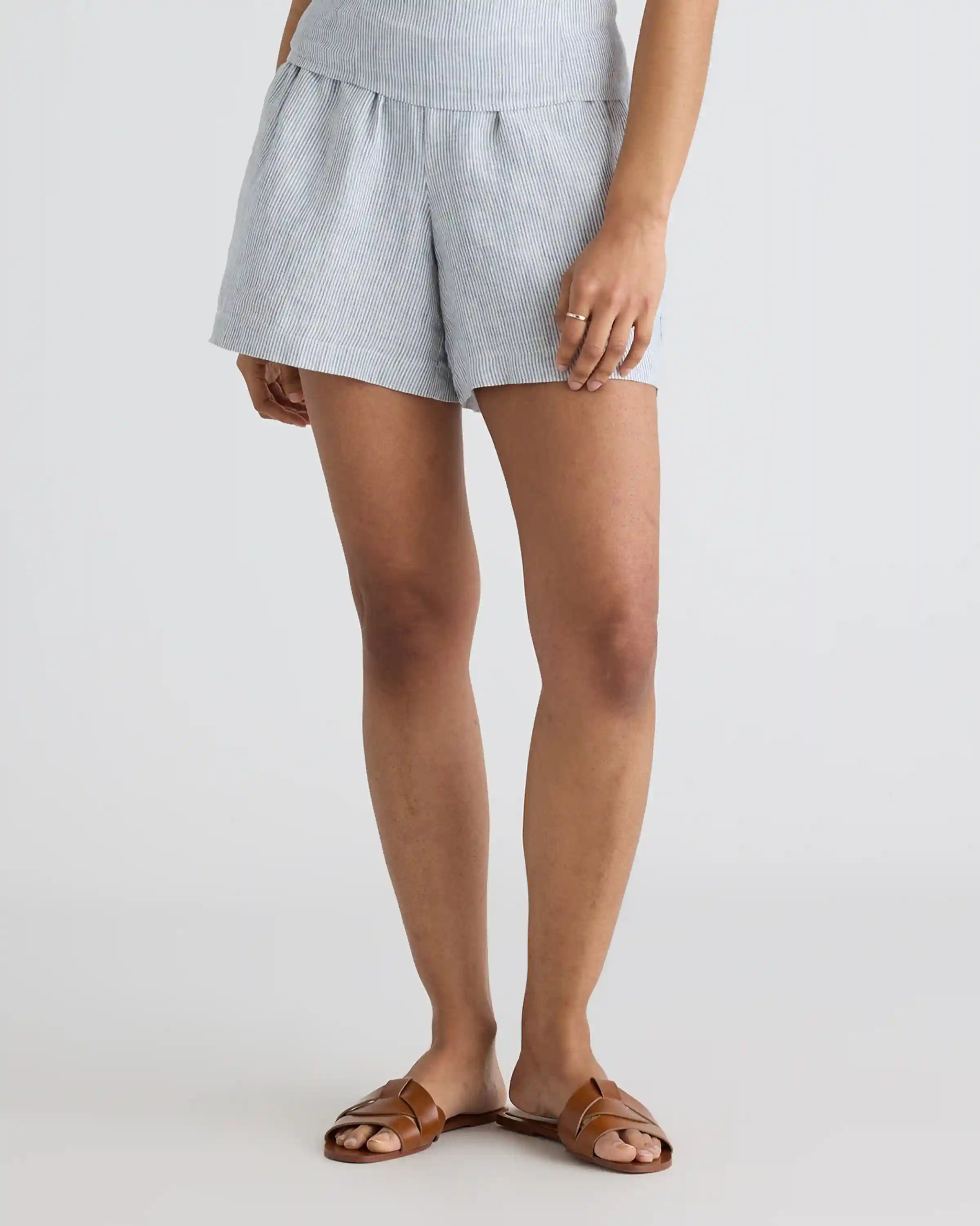 100% European Linen High Waisted Shorts