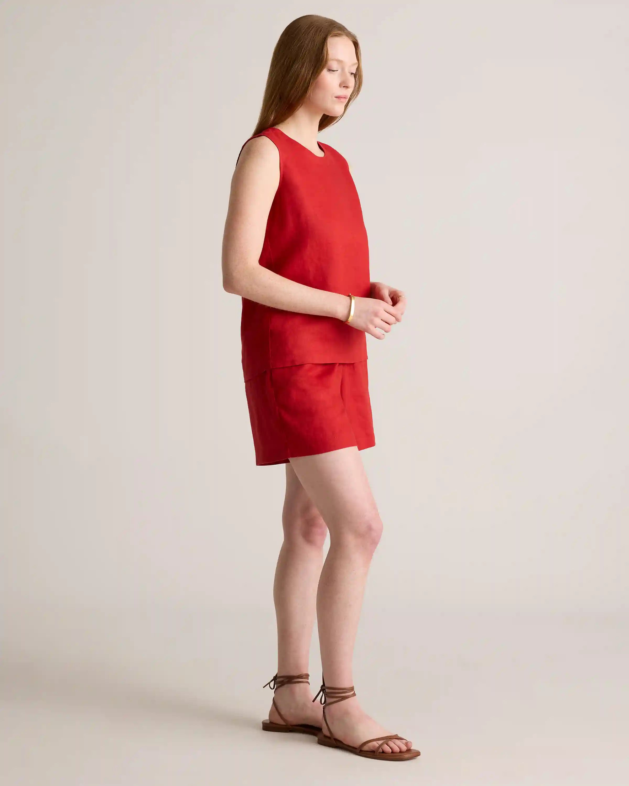 100% European Linen High Waisted Shorts