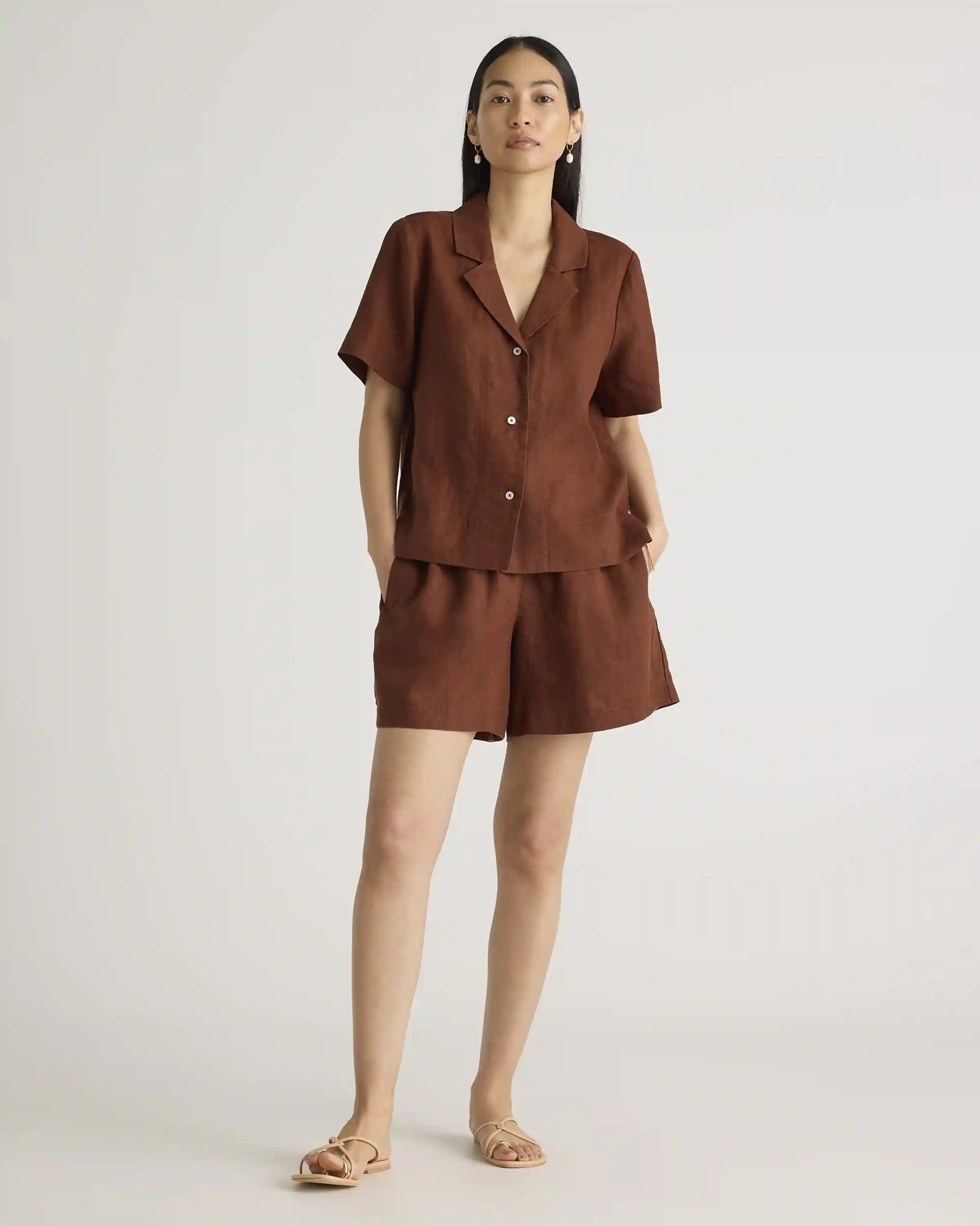 100% European Linen High Waisted Shorts