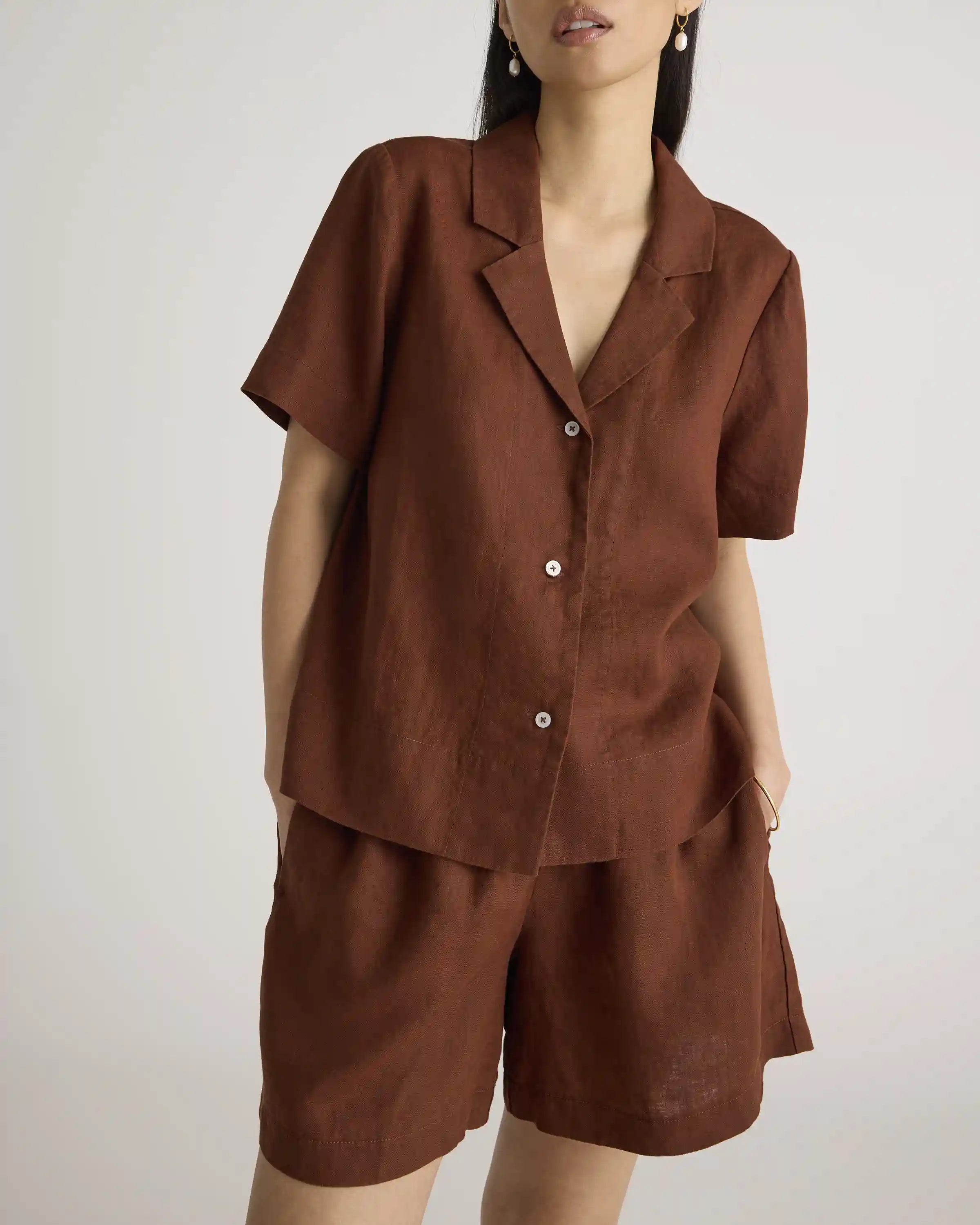 100% European Linen High Waisted Shorts