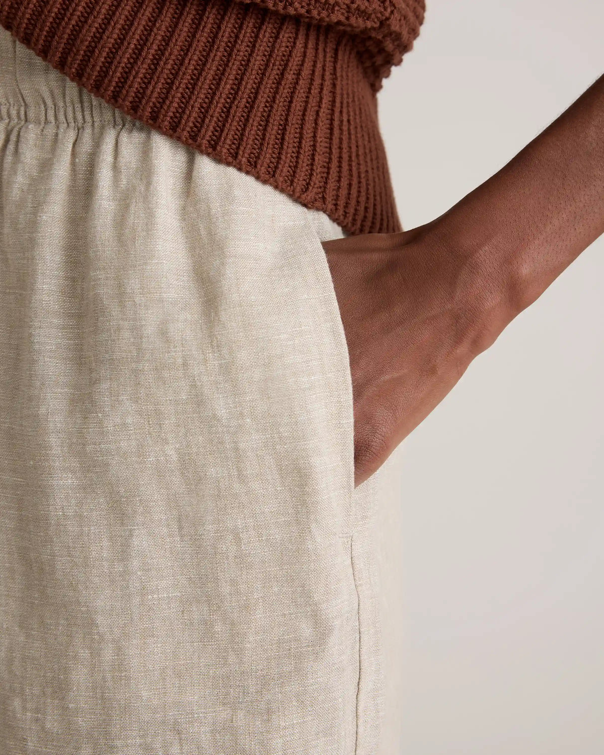 100% European Linen High Waisted Shorts