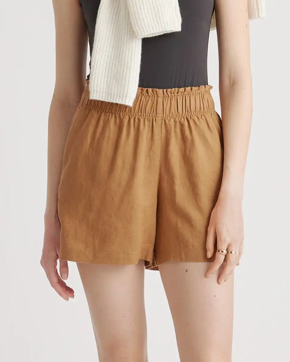 100% European Linen High Waisted Shorts