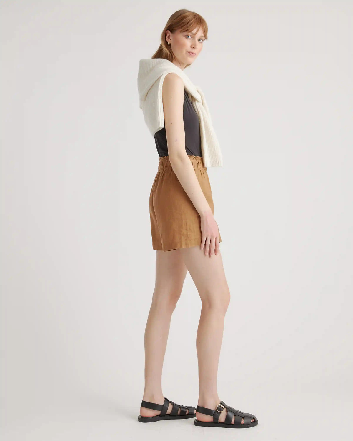 100% European Linen High Waisted Shorts