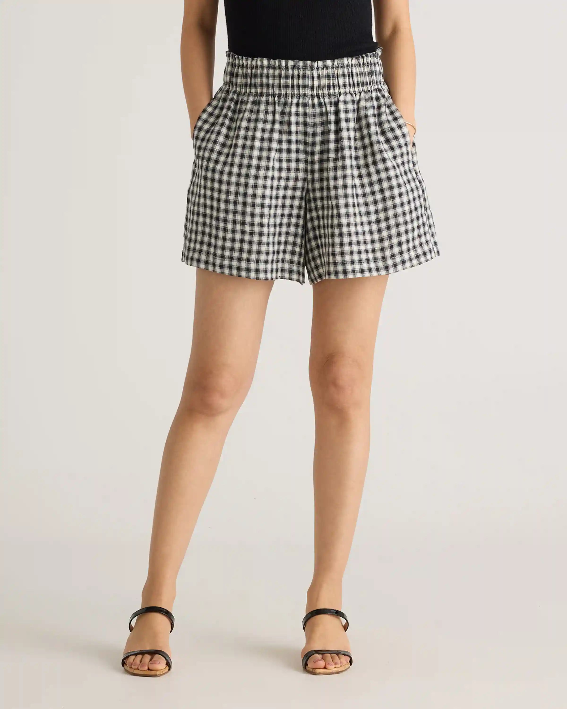 100% European Linen High Waisted Shorts