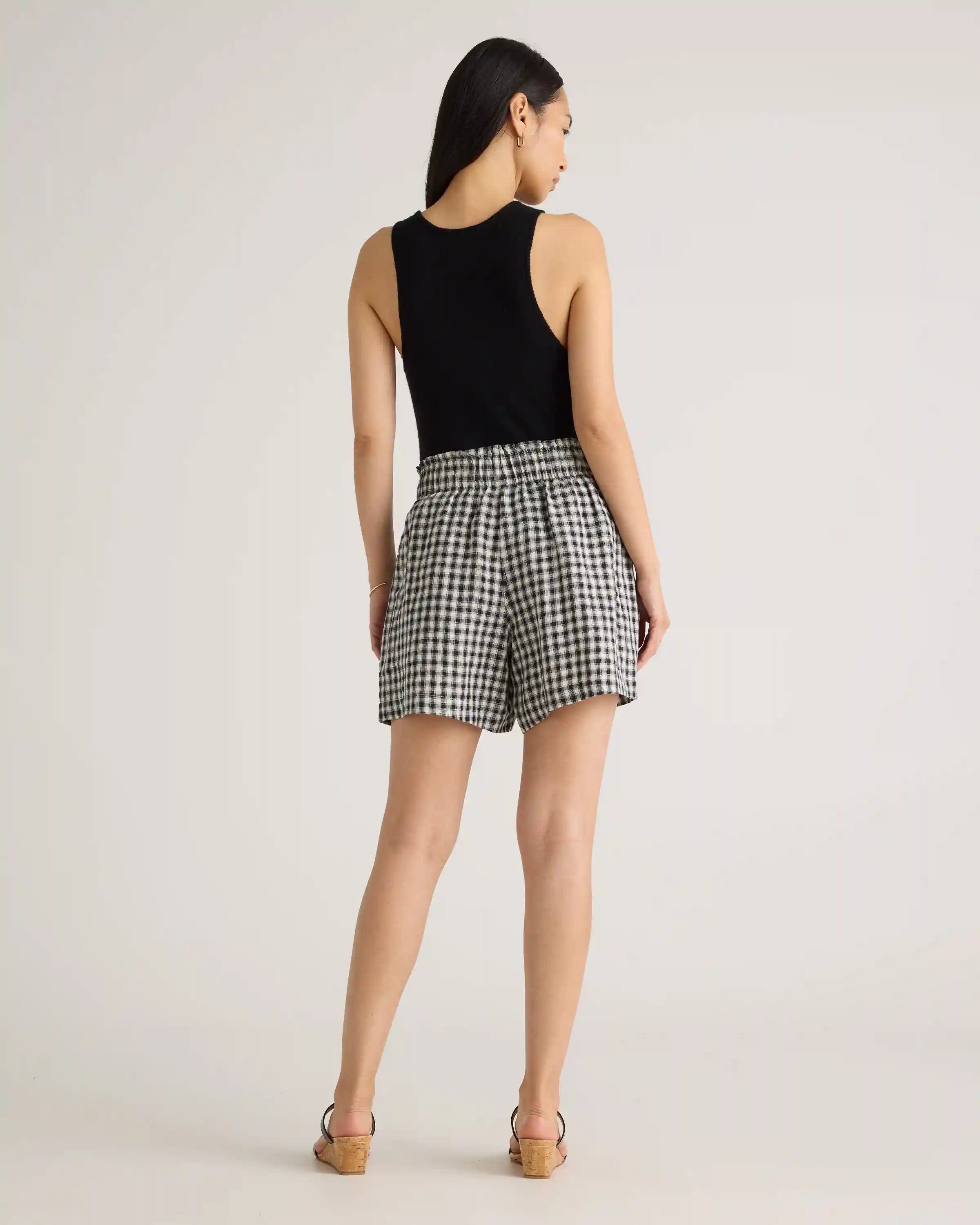 100% European Linen High Waisted Shorts
