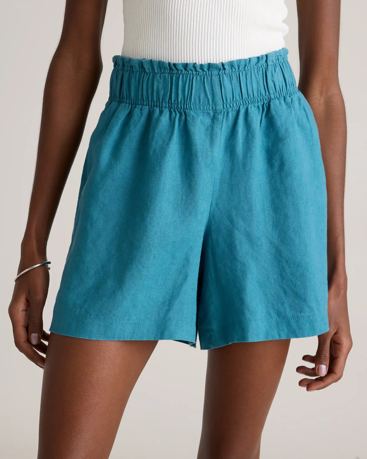 100% European Linen High Waisted Shorts