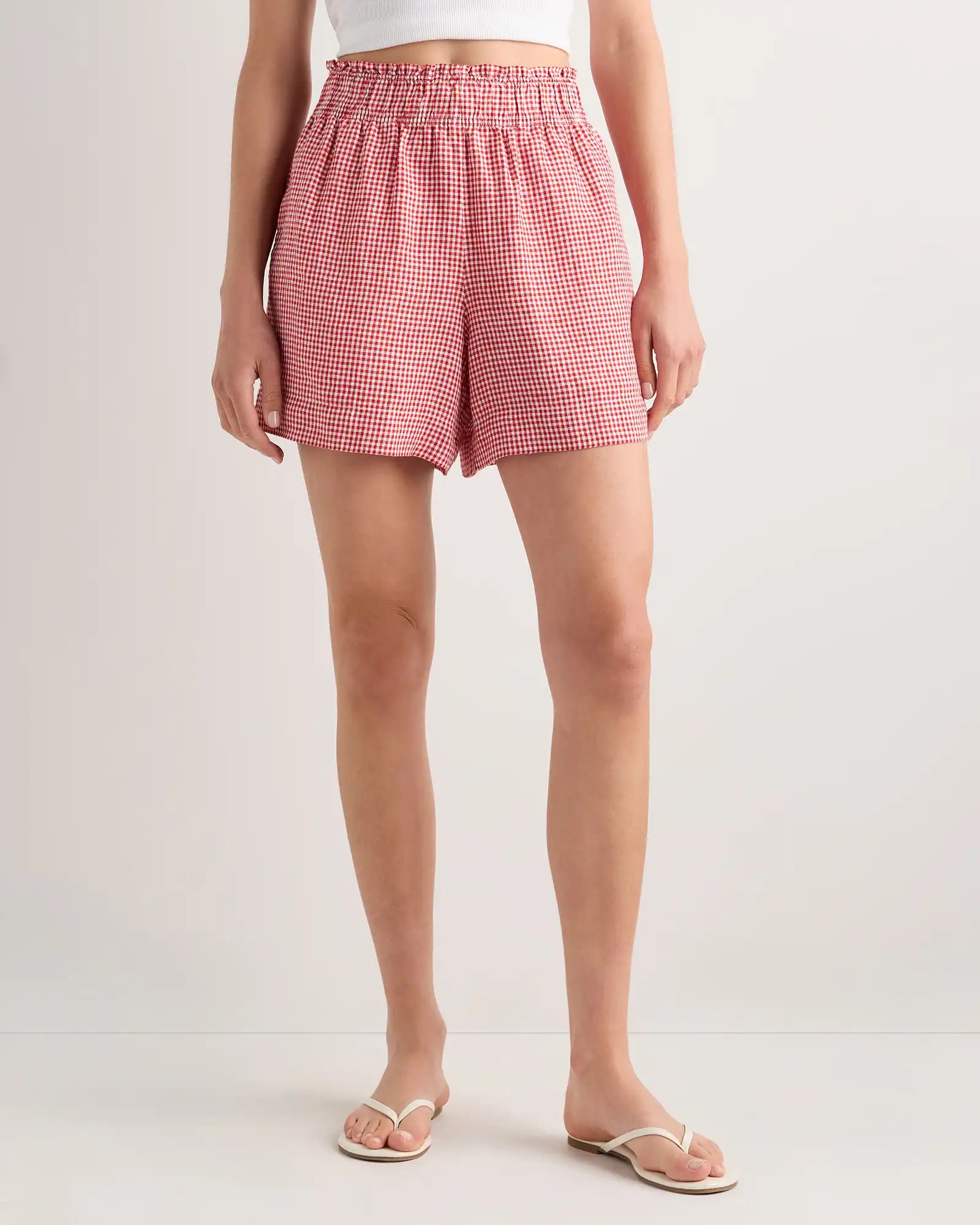 100% European Linen High Waisted Shorts