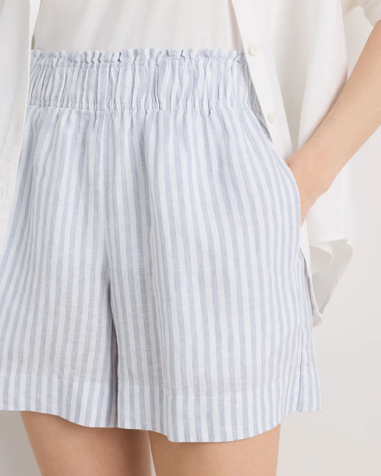 100% European Linen High Waisted Shorts