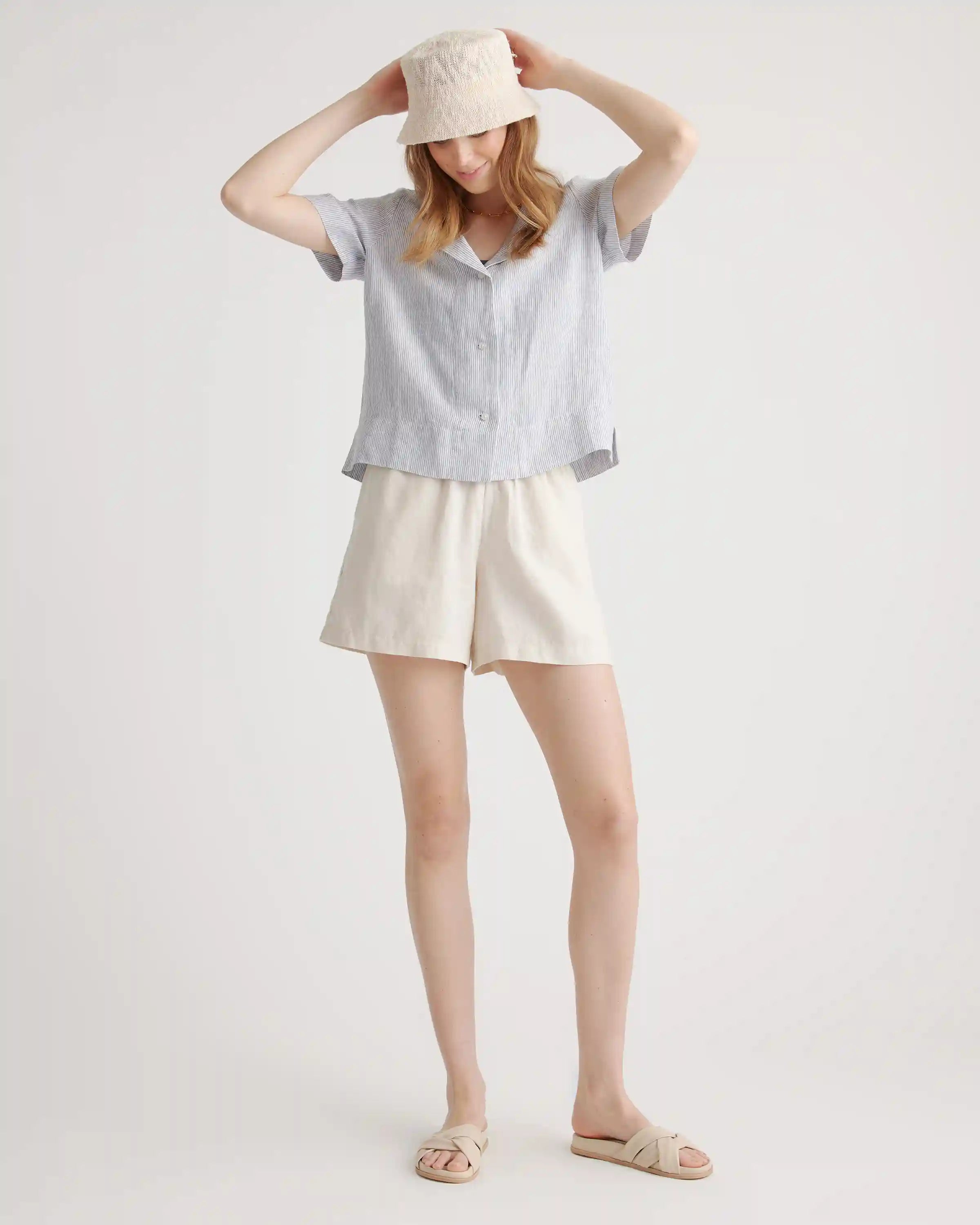 100% European Linen High Waisted Shorts