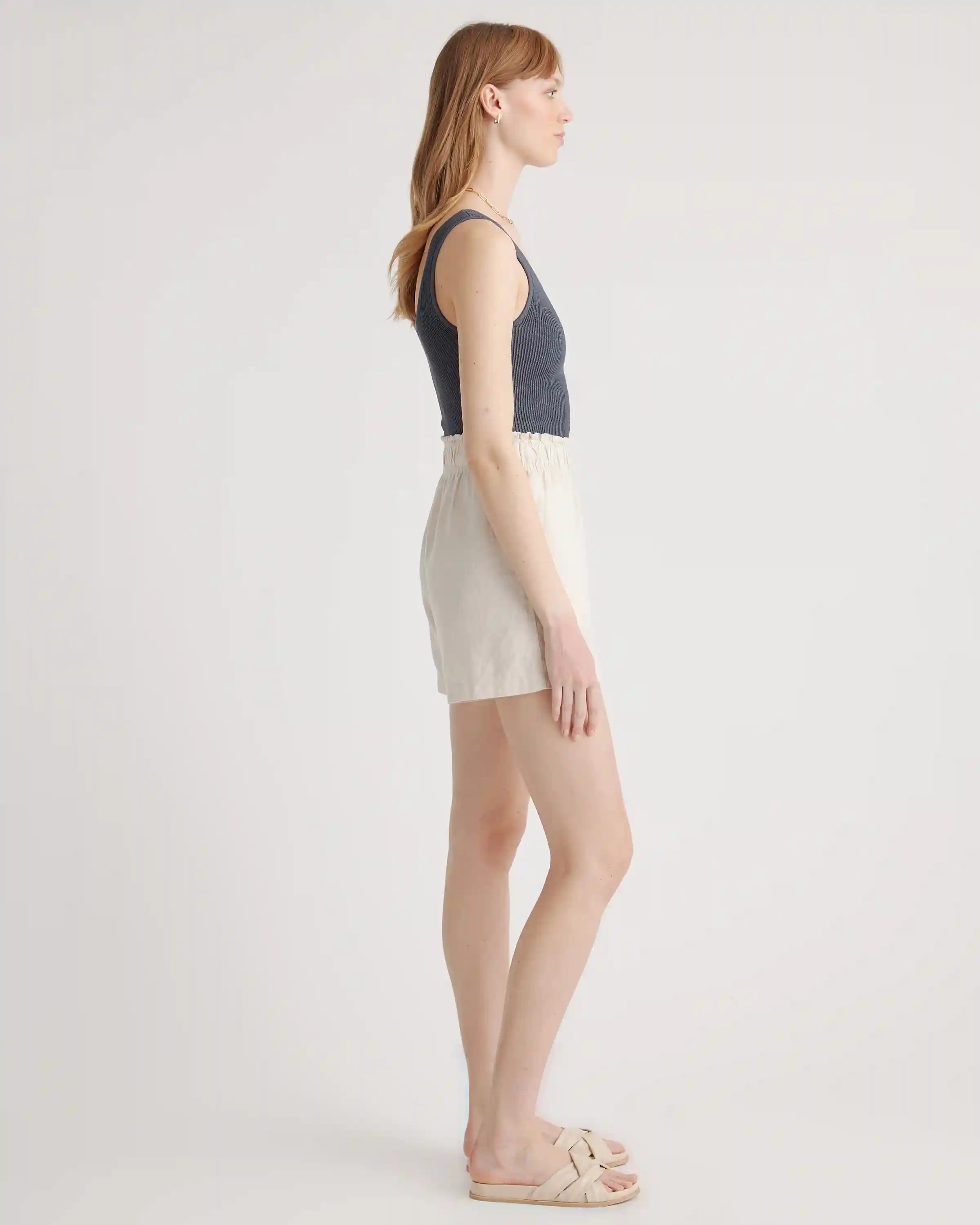 100% European Linen High Waisted Shorts