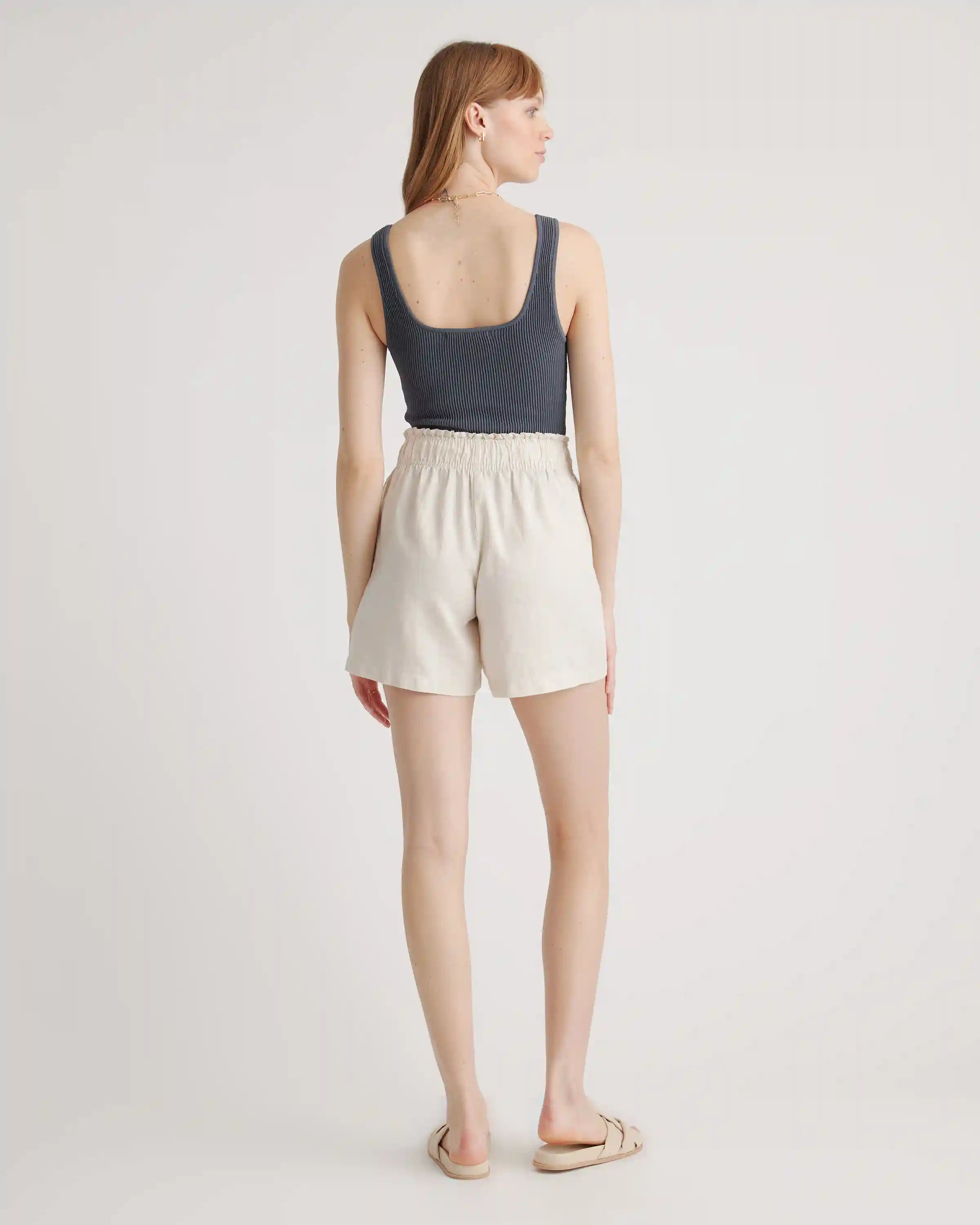 100% European Linen High Waisted Shorts