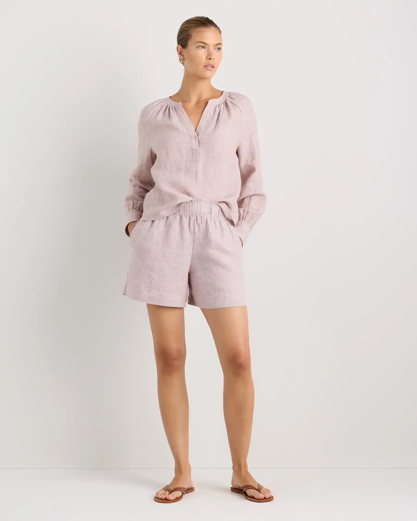 100% European Linen High Waisted Shorts