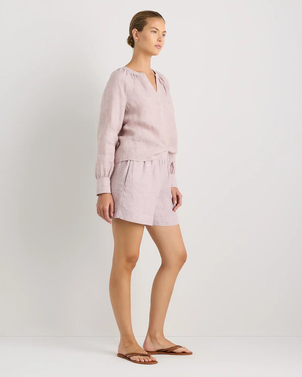 100% European Linen High Waisted Shorts