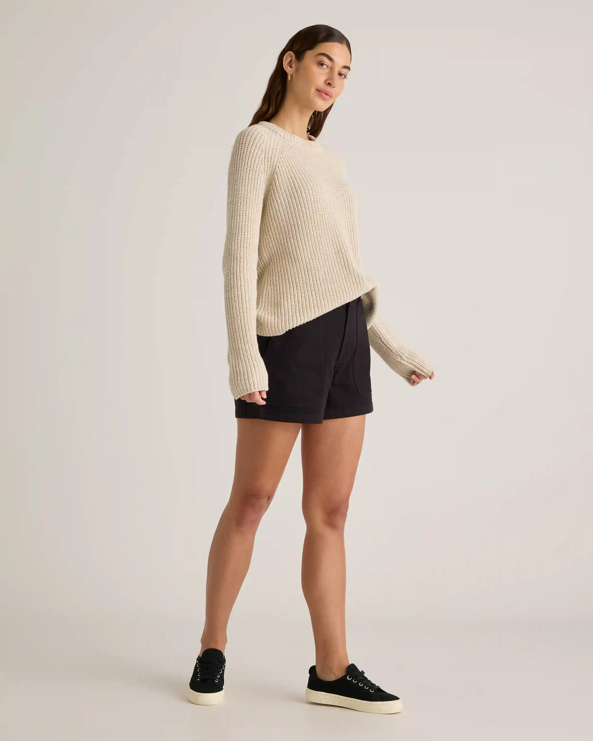 Organic Stretch Cotton Twill Utility Shorts