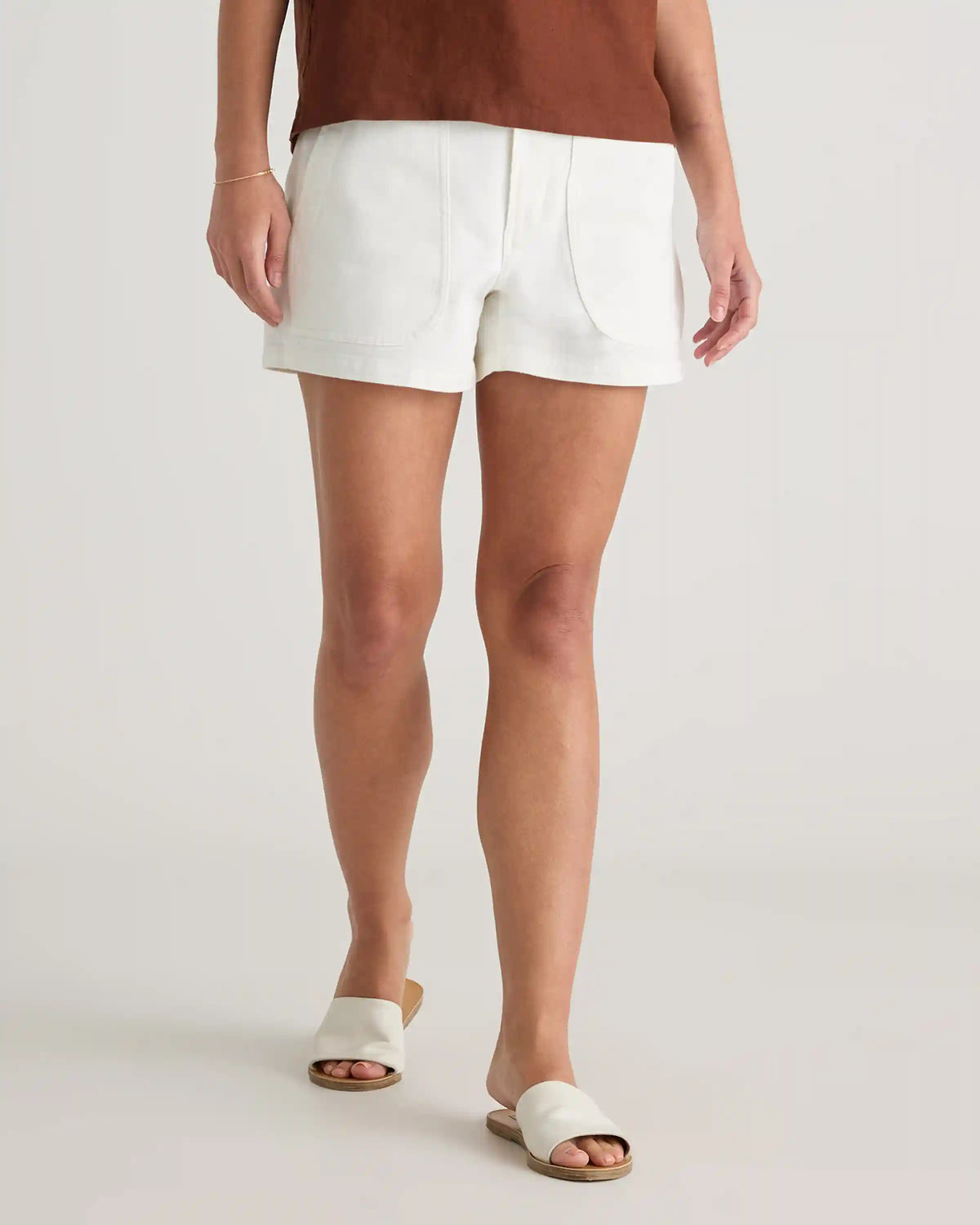 Organic Stretch Cotton Twill Utility Shorts
