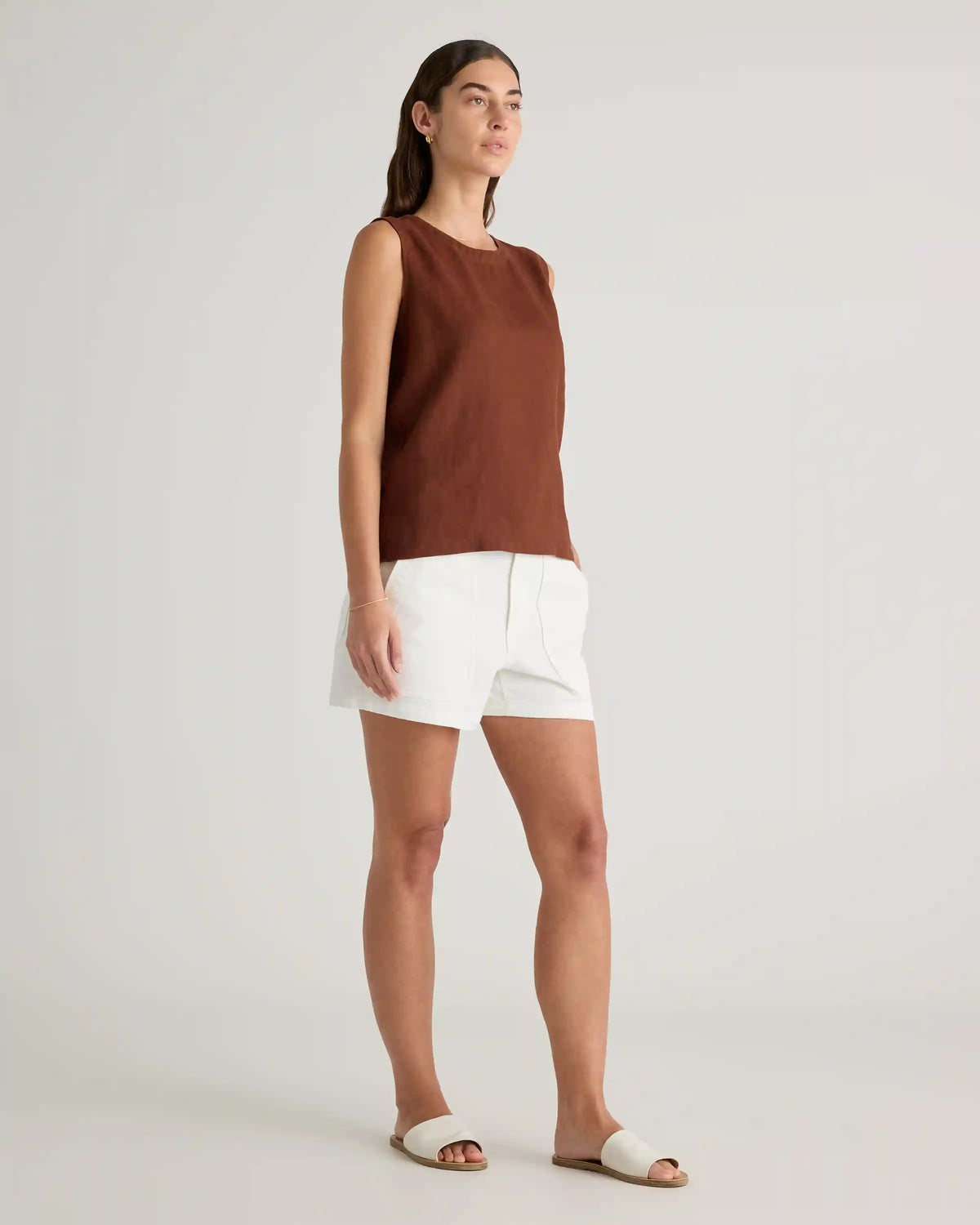 Organic Stretch Cotton Twill Utility Shorts