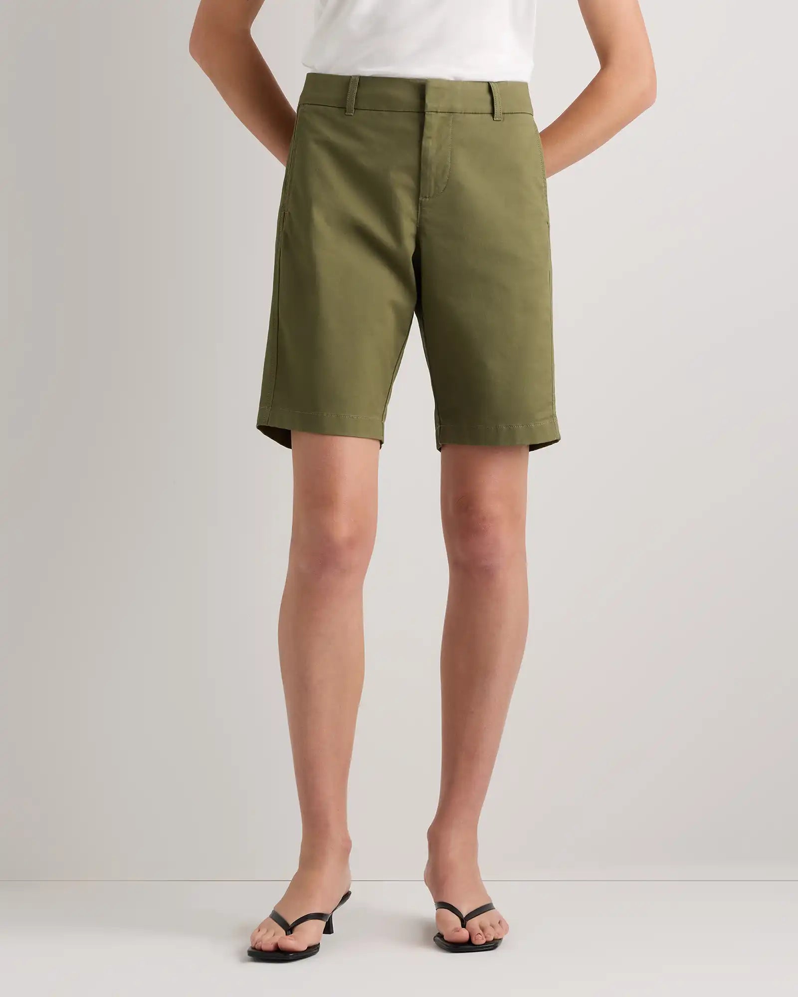 Organic Stretch Cotton Chino Bermuda Shorts