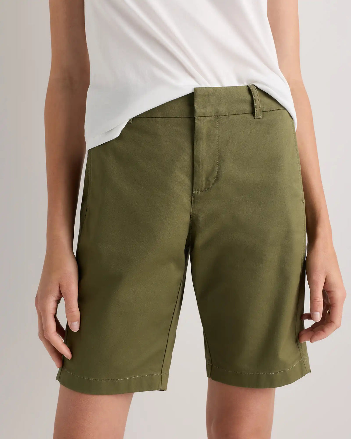 Organic Stretch Cotton Chino Bermuda Shorts