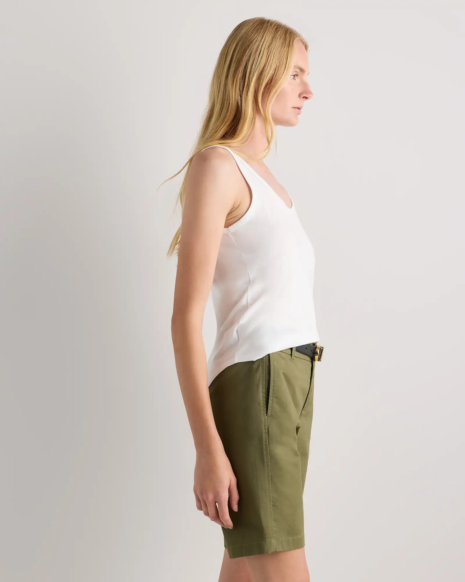 Organic Stretch Cotton Chino Bermuda Shorts