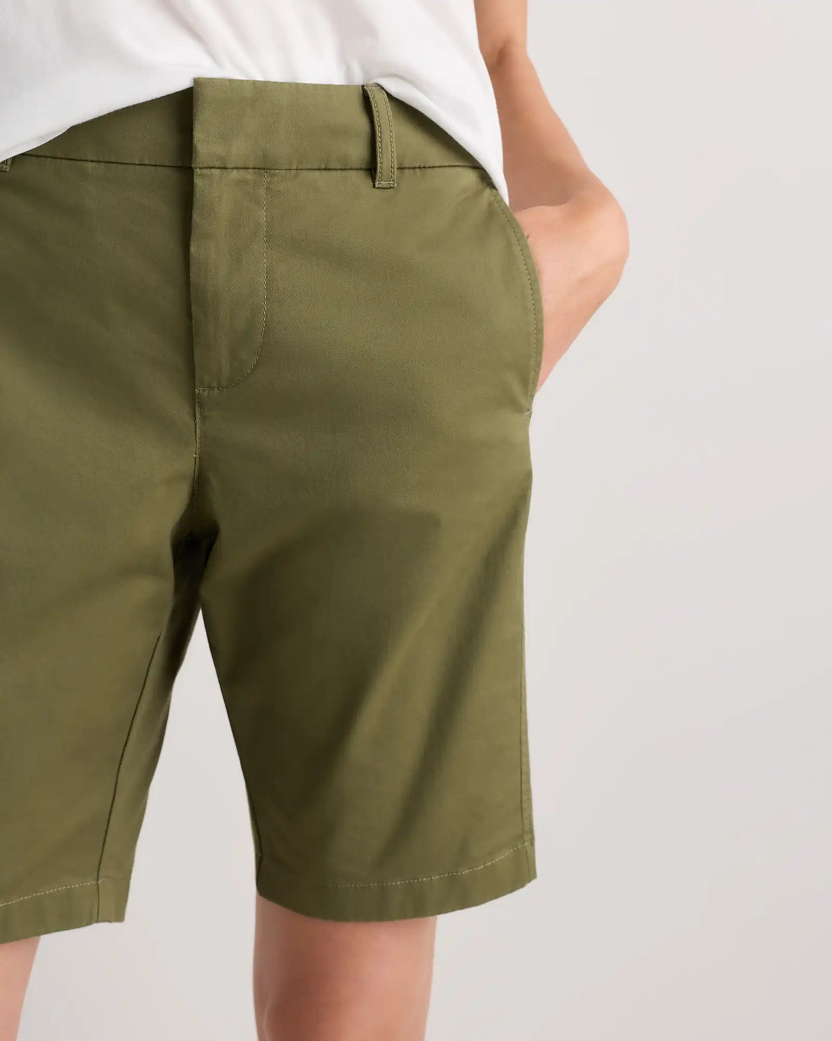 Organic Stretch Cotton Chino Bermuda Shorts