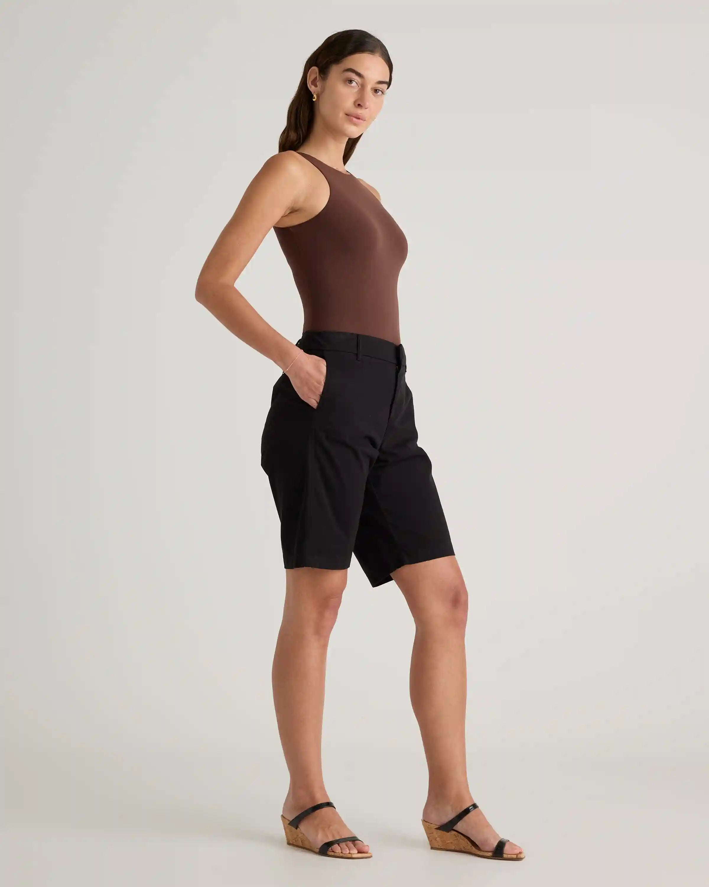 Organic Stretch Cotton Chino Bermuda Shorts