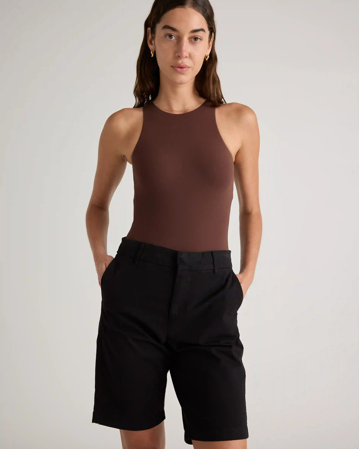 Organic Stretch Cotton Chino Bermuda Shorts